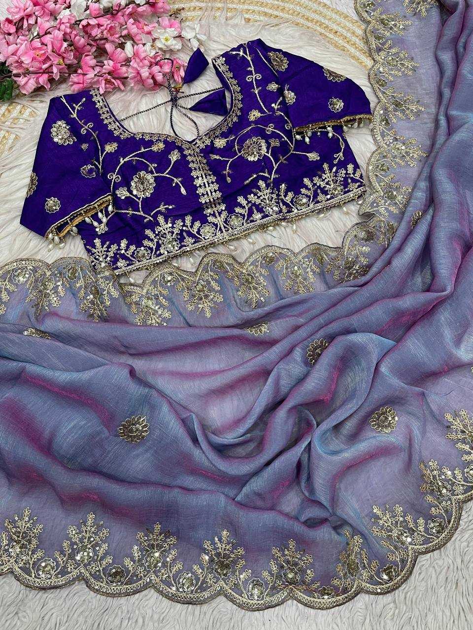 Ynf Vichitra Silk RIN230 660 Sarees Wholesale Festive Sarees Pink Sarees Blue Sarees Manufacturer- Kapda Export