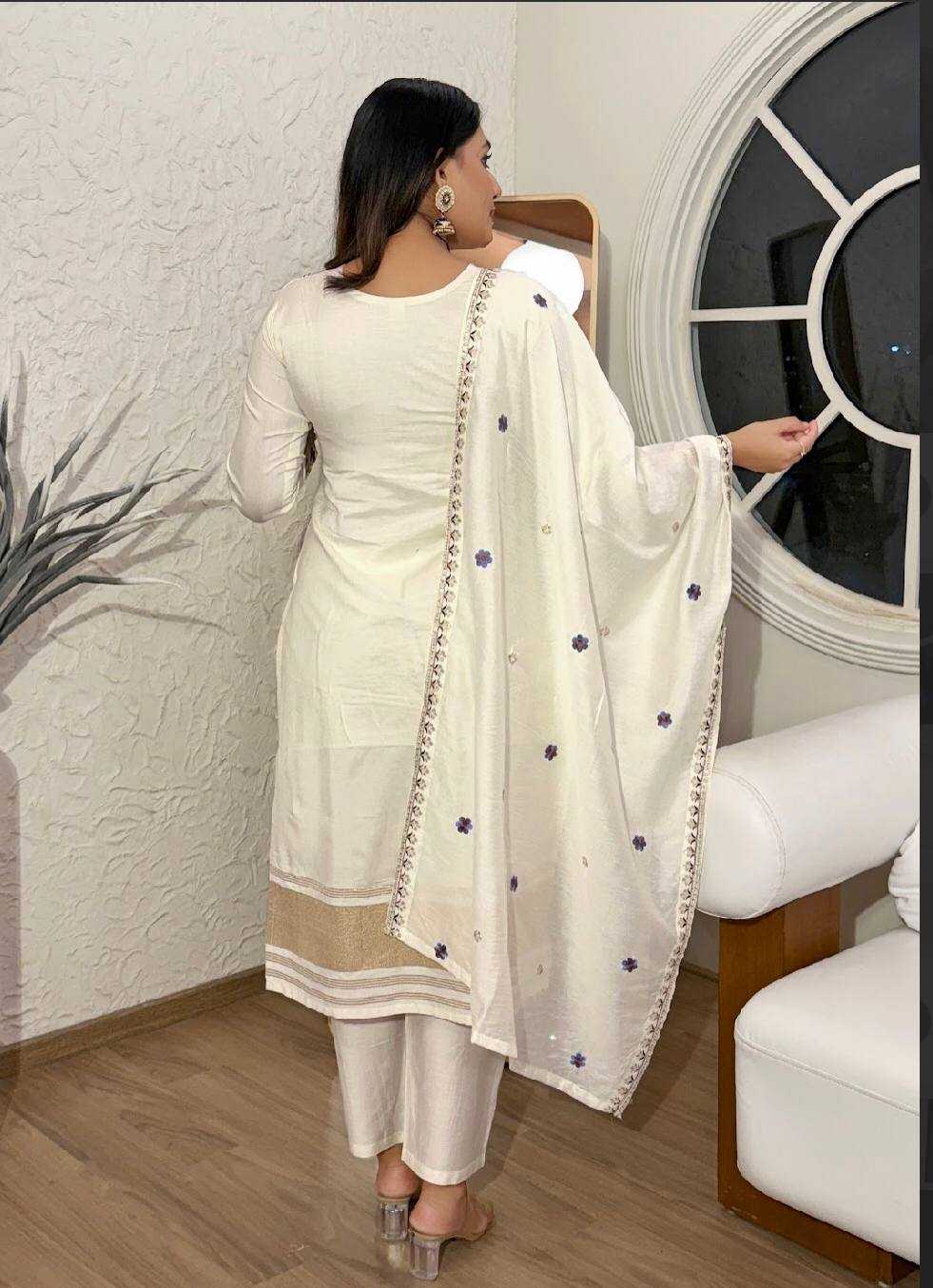 Ynf Viscose Chanderi KESH655 1019 Suits & Dresses Festive Collections Wholesale Embroidery Suits Ladies Salwar Suits Chanderi Suit Manufacturer- Kapda Export