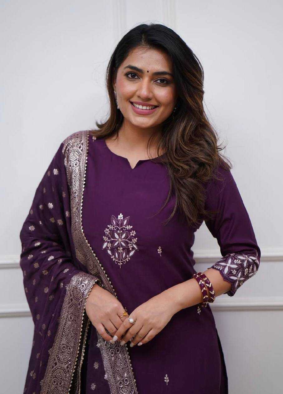 Ynf Viscose Chanderi KESH655 1020 Suits & Dresses Festive Collections Wholesale Embroidery Suits Ladies Salwar Suits Chanderi Suit Manufacturer- Kapda Export