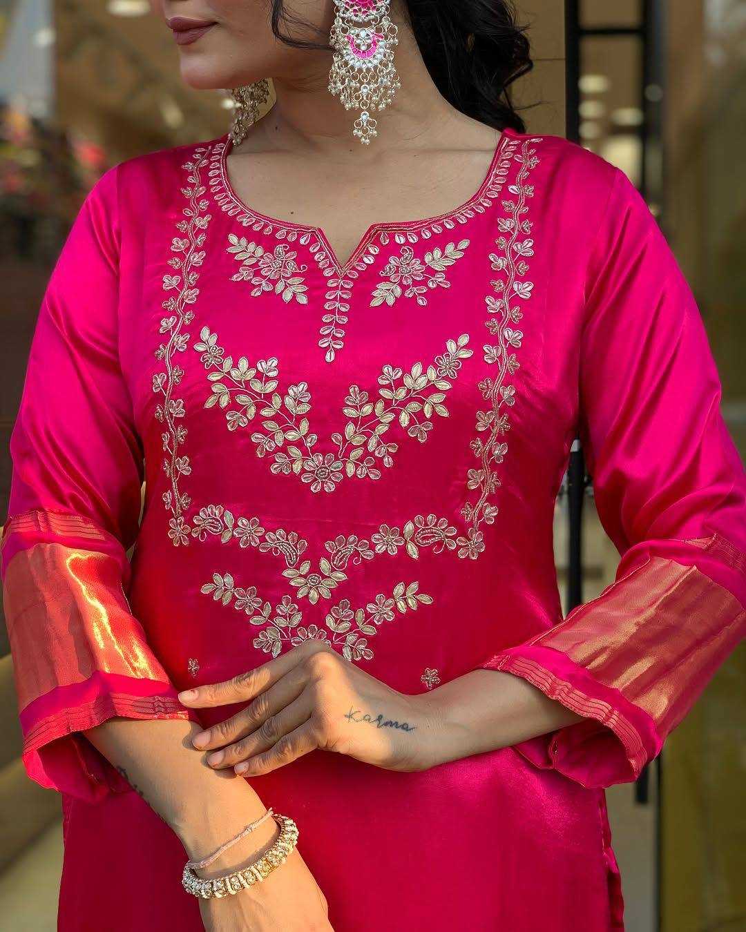 Ynf Viscose Chanderi KESH655 1021 Suits & Dresses Festive Collections Wholesale Embroidery Suits Ladies Salwar Suits Chanderi Suit Manufacturer- Kapda Export