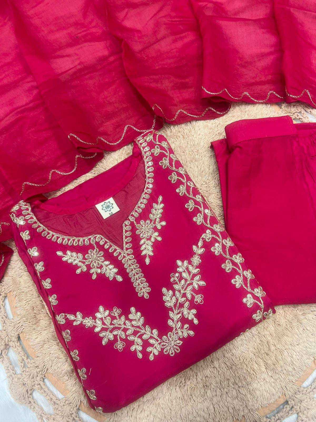 Ynf Viscose Chanderi KESH655 1021 Suits & Dresses Festive Collections Wholesale Embroidery Suits Ladies Salwar Suits Chanderi Suit Manufacturer- Kapda Export