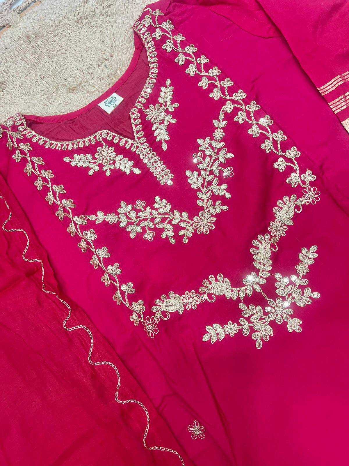 Ynf Viscose Chanderi KESH655 1021 Suits & Dresses Festive Collections Wholesale Embroidery Suits Ladies Salwar Suits Chanderi Suit Manufacturer- Kapda Export