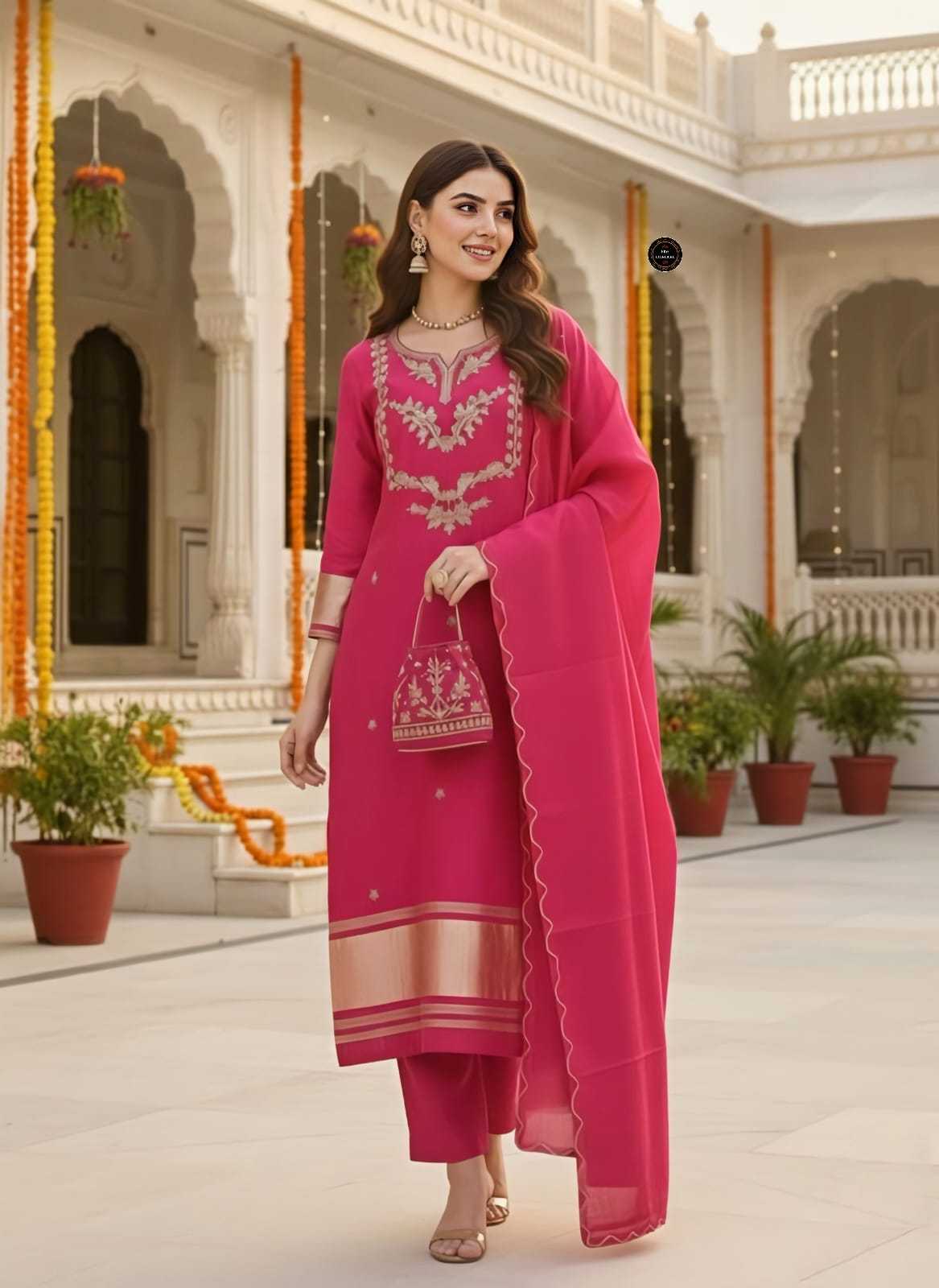 Ynf Viscose KESH536 AMANI Kurti Wholesale Festive Kurtis Embroidered Kurtis Straight Kurtis Manufacturer- Kapda Export