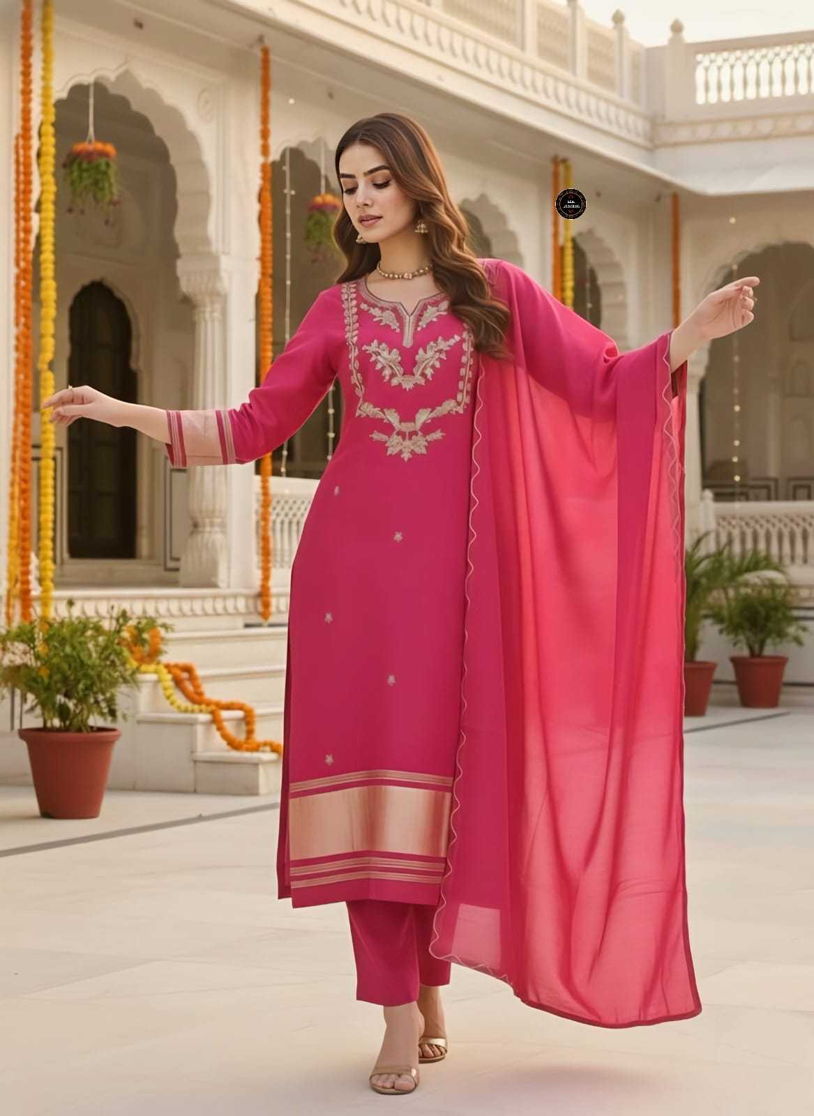 Ynf Viscose KESH536 AMANI Kurti Wholesale Festive Kurtis Embroidered Kurtis Straight Kurtis Manufacturer- Kapda Export