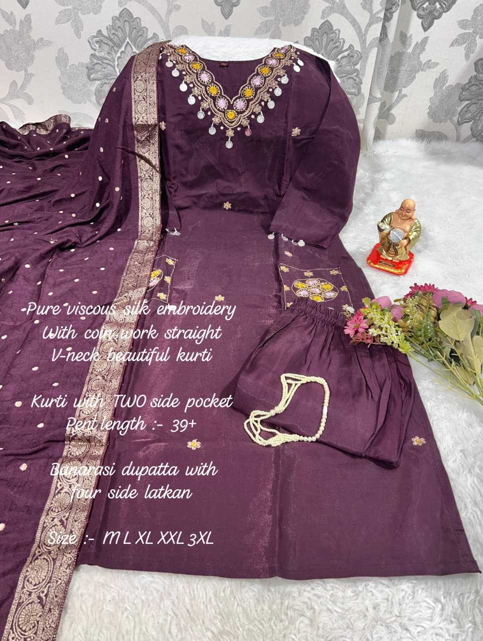 Ynf Viscose KESH594 209 Suits & Dresses Festive Collections Wholesale Party wear suits Straight Cut Suits Embroidered Suits Manufacturer- Kapda Export