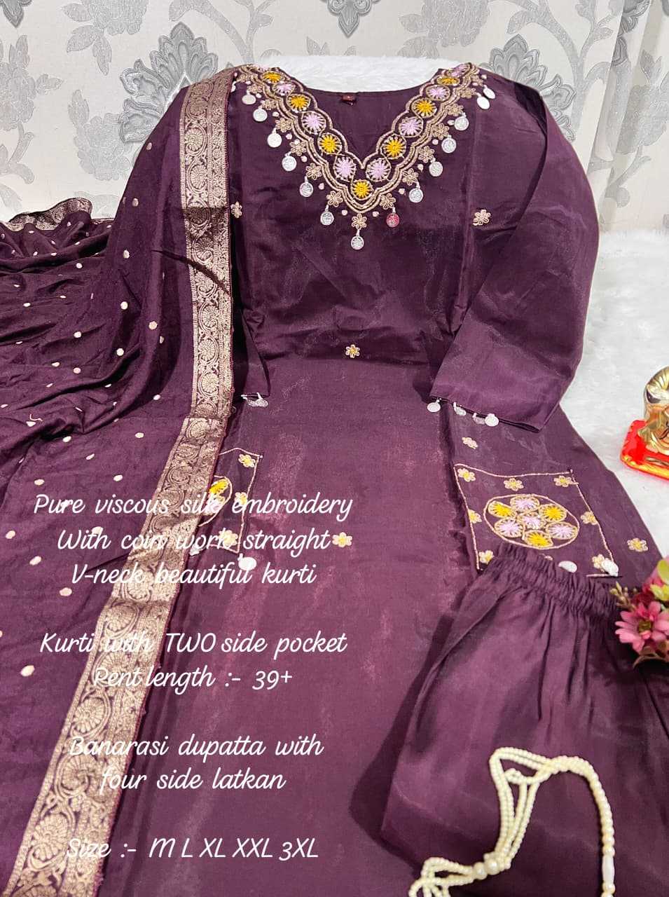 Ynf Viscose KESH594 209 Suits & Dresses Festive Collections Wholesale Party wear suits Straight Cut Suits Embroidered Suits Manufacturer- Kapda Export