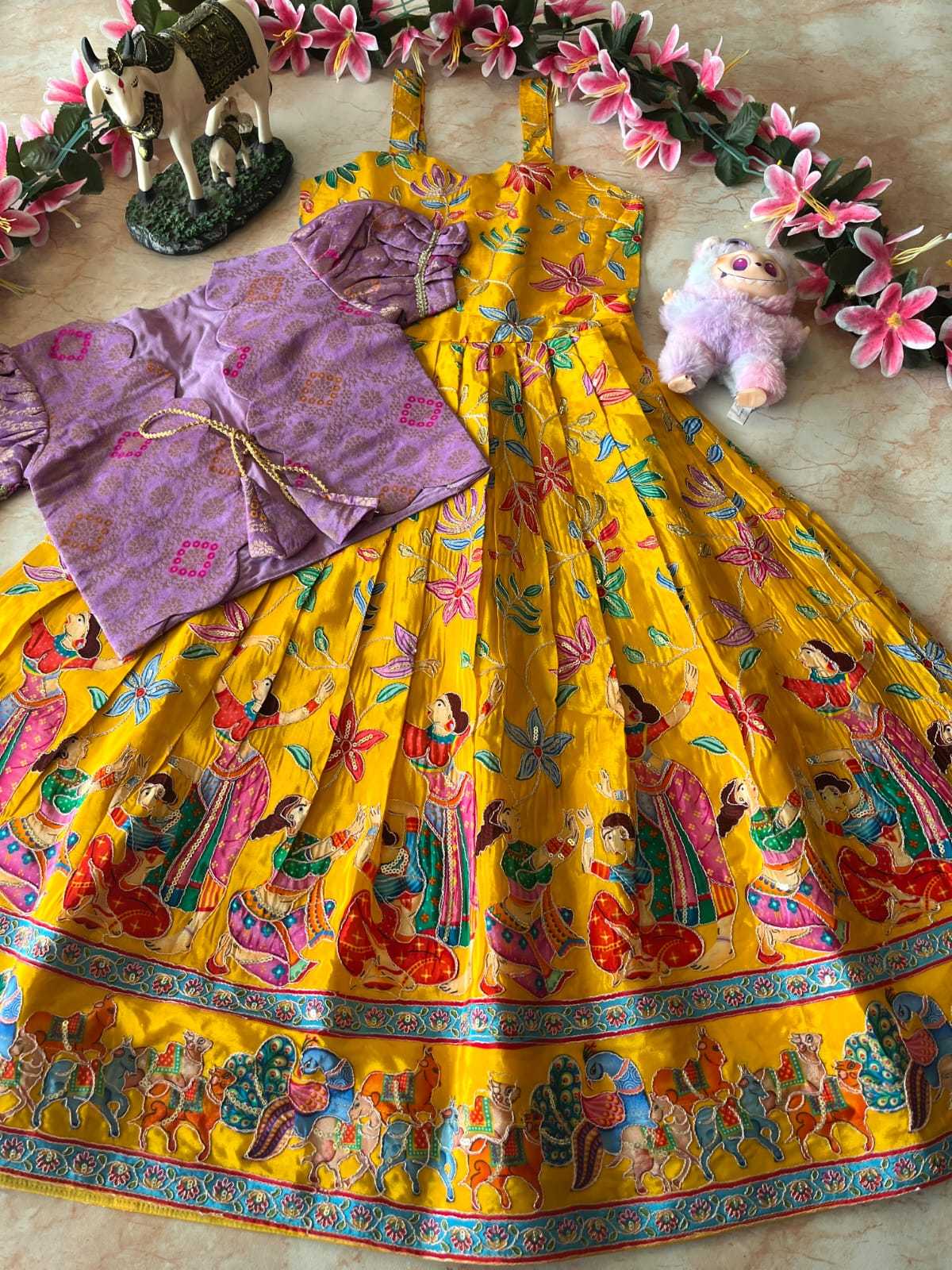Ynf Viscose RIN235 pranil Kids Wear Wholesale Kids Gown Kids Ethnic Gowns Kids Wedding Outfits Manufacturer- Kapda Export