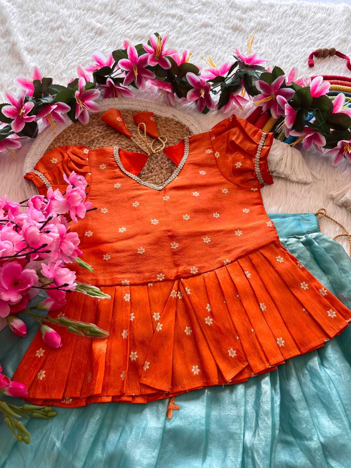 Ynf Viscose RIN235 tissue silk Kids Wear Wholesale Kids Lehenga Kids Lehenga Choli Baby Girl Lehenga Manufacturer- Kapda Export