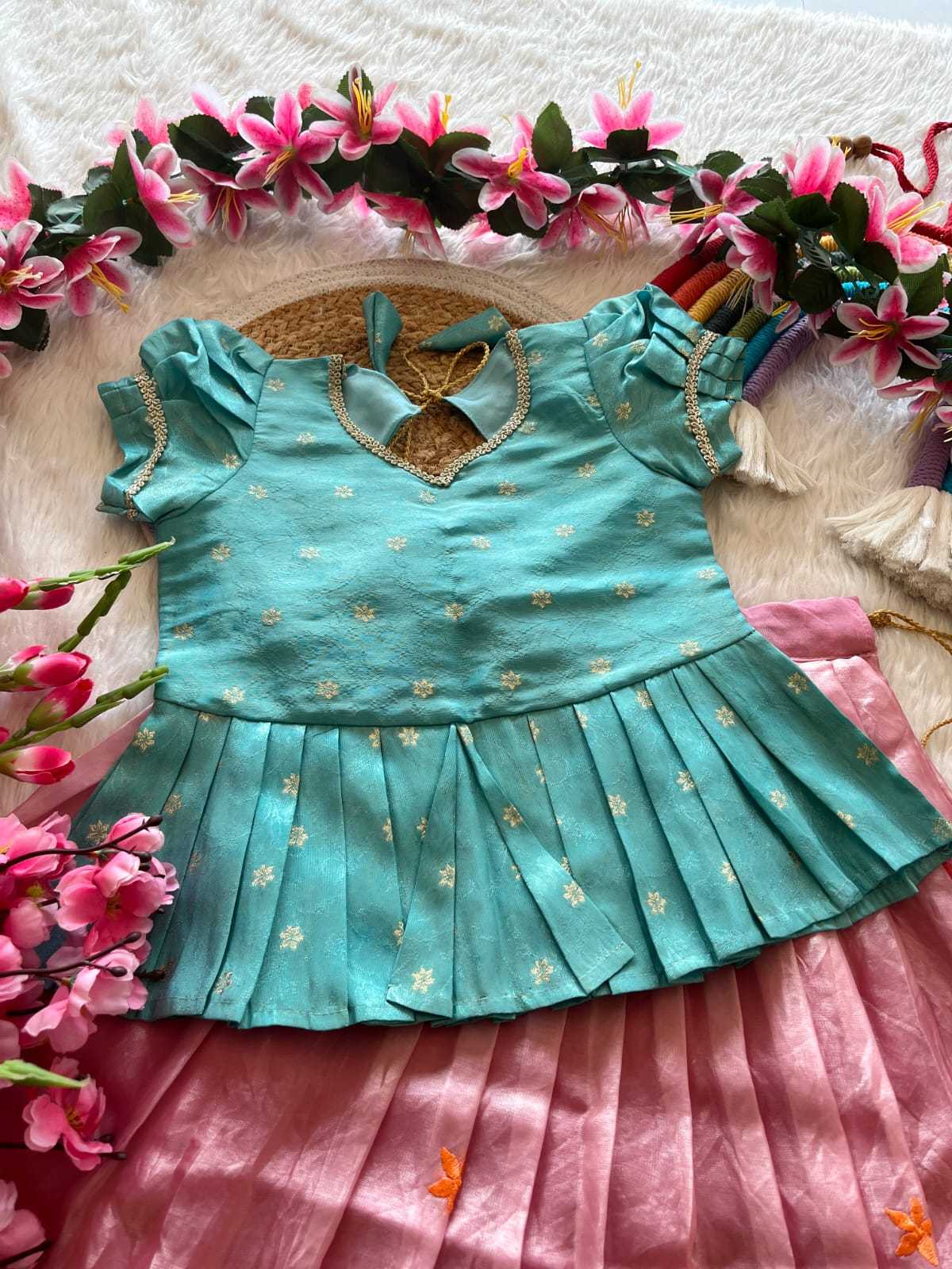 Ynf Viscose RIN235 tissue silk Kids Wear Wholesale Kids Lehenga Kids Lehenga Choli Baby Girl Lehenga Manufacturer- Kapda Export