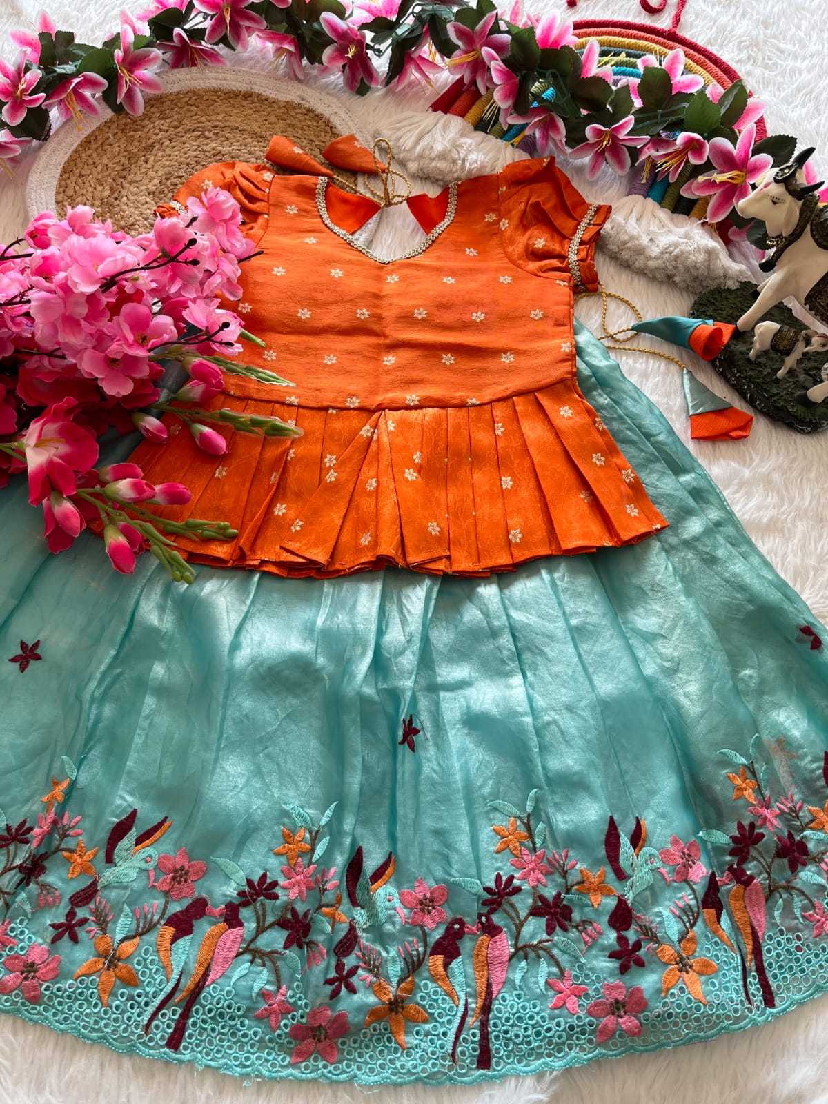 Ynf Viscose RIN235 tissue silk Kids Wear Wholesale Kids Lehenga Kids Lehenga Choli Baby Girl Lehenga Manufacturer- Kapda Export