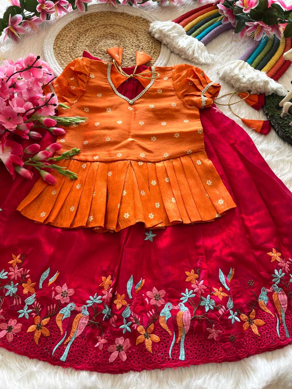Ynf Viscose RIN235 tissue silk Kids Wear Wholesale Kids Lehenga Kids Lehenga Choli Baby Girl Lehenga Manufacturer- Kapda Export