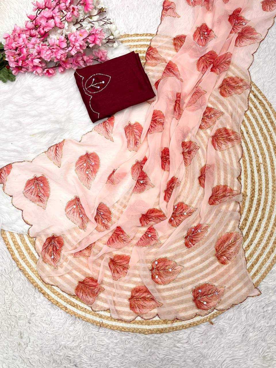 Ynf WEIGHTLESS RIN230 549 Sarees Wholesale Indian Sarees Hand Work Sarees Weightless Sarees Manufacturer- Kapda Export