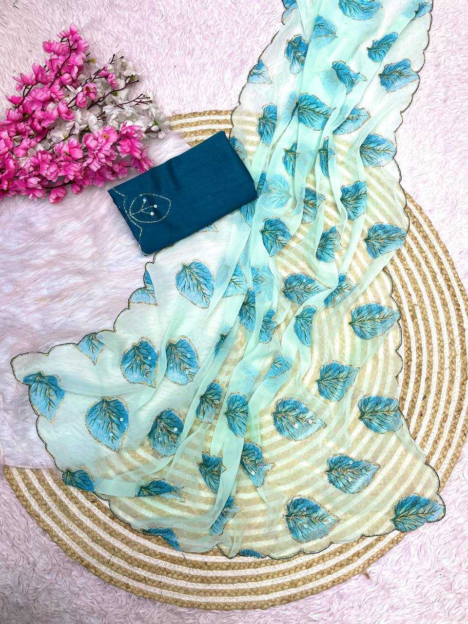 Ynf WEIGHTLESS RIN230 549 Sarees Wholesale Indian Sarees Hand Work Sarees Weightless Sarees Manufacturer- Kapda Export