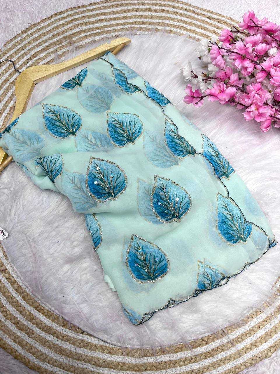 Ynf WEIGHTLESS RIN230 549 Sarees Wholesale Indian Sarees Hand Work Sarees Weightless Sarees Manufacturer- Kapda Export