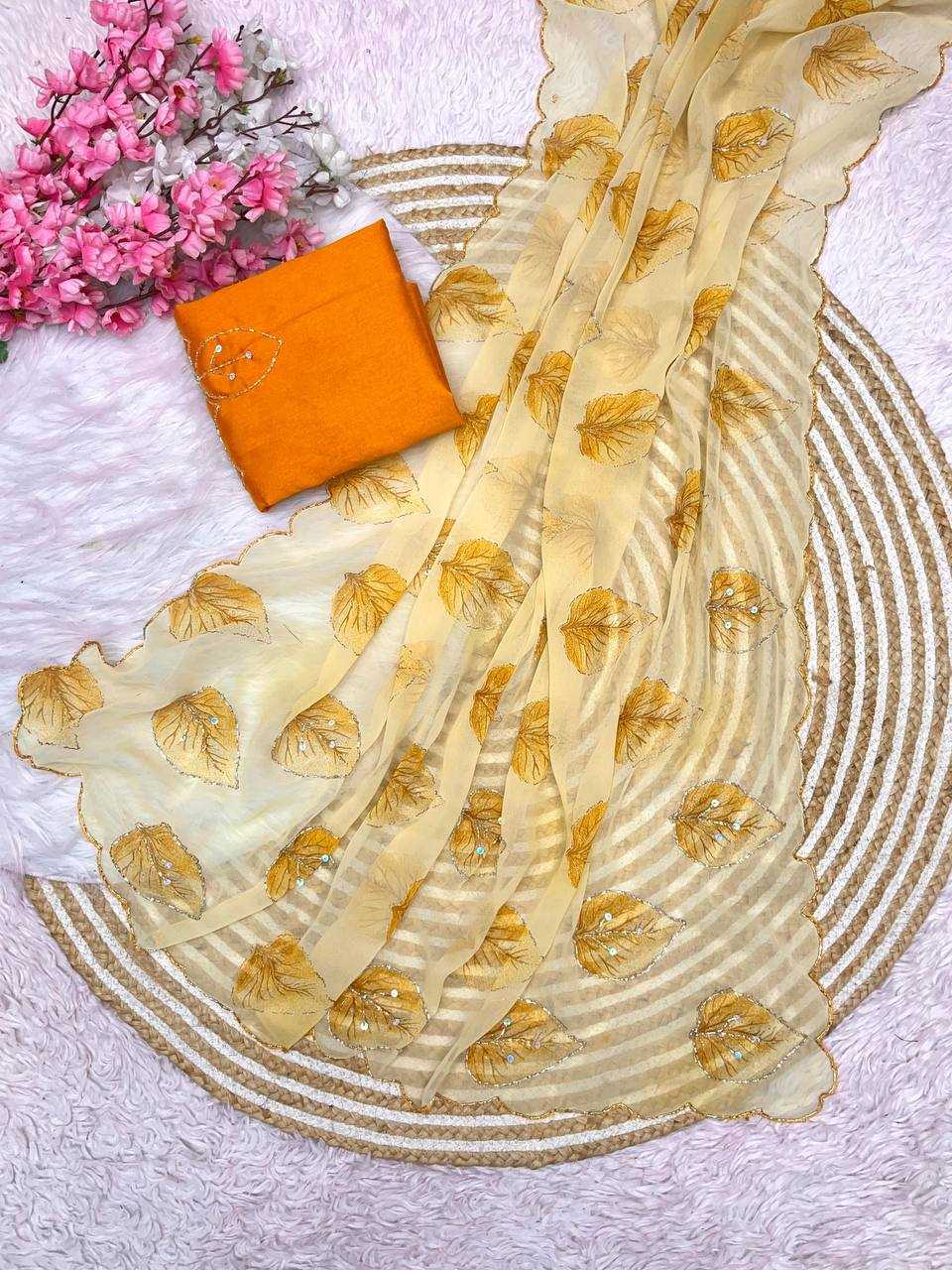 Ynf WEIGHTLESS RIN230 549 Sarees Wholesale Indian Sarees Hand Work Sarees Weightless Sarees Manufacturer- Kapda Export
