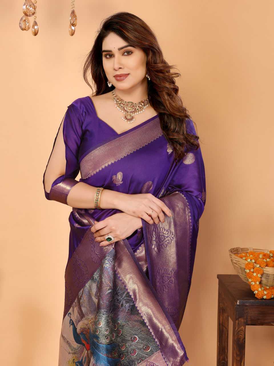 Ynf Zari Silk KESH709 25 Sarees Wholesale Printed Sarees Ikkat Saree Zari Border Sarees Manufacturer- Kapda Export