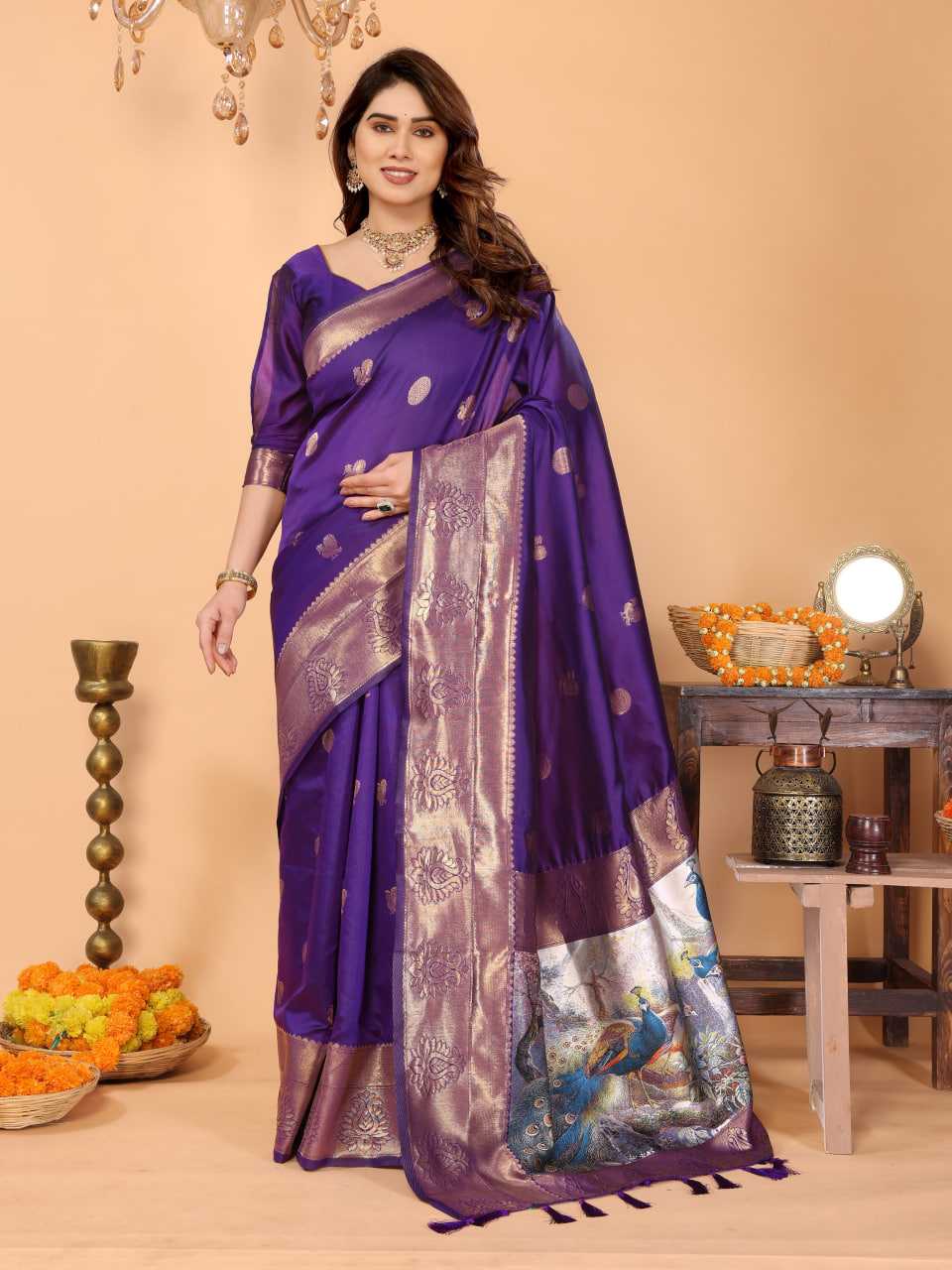 Ynf Zari Silk KESH709 25 Sarees Wholesale Printed Sarees Ikkat Saree Zari Border Sarees Manufacturer- Kapda Export