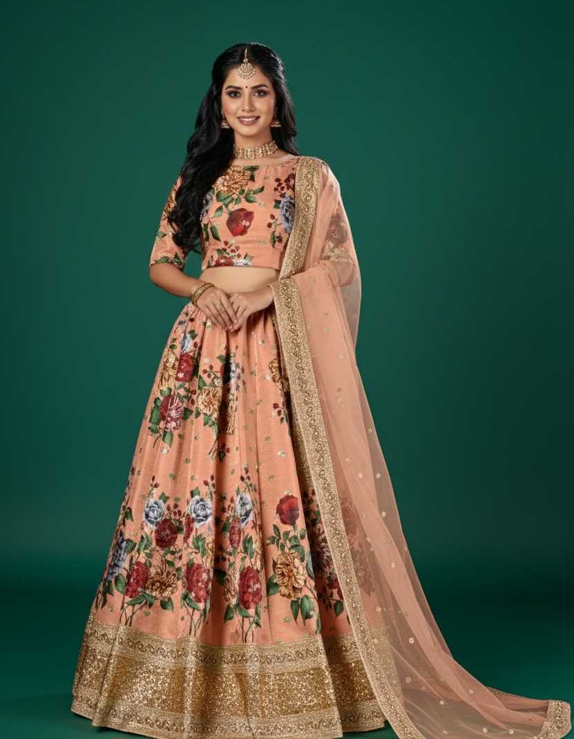 Ynf Art Silk RIN227 LISHVAA VOL-1 Lehengas Wholesale Wedding Lehenga Printed Lehenga Embroidered Lehenga Manufacturer- Kapda Export