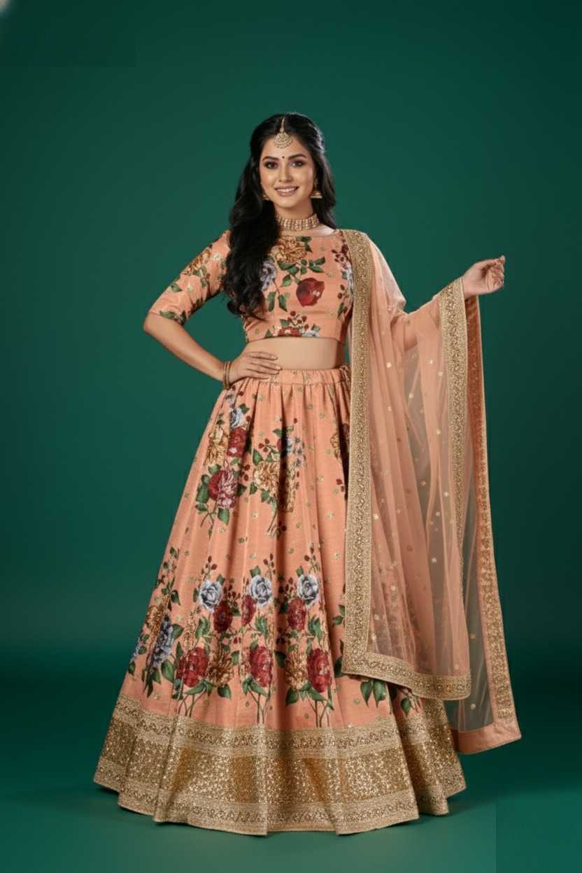 Ynf Art Silk RIN227 LISHVAA VOL-1 Lehengas Wholesale Wedding Lehenga Printed Lehenga Embroidered Lehenga Manufacturer- Kapda Export