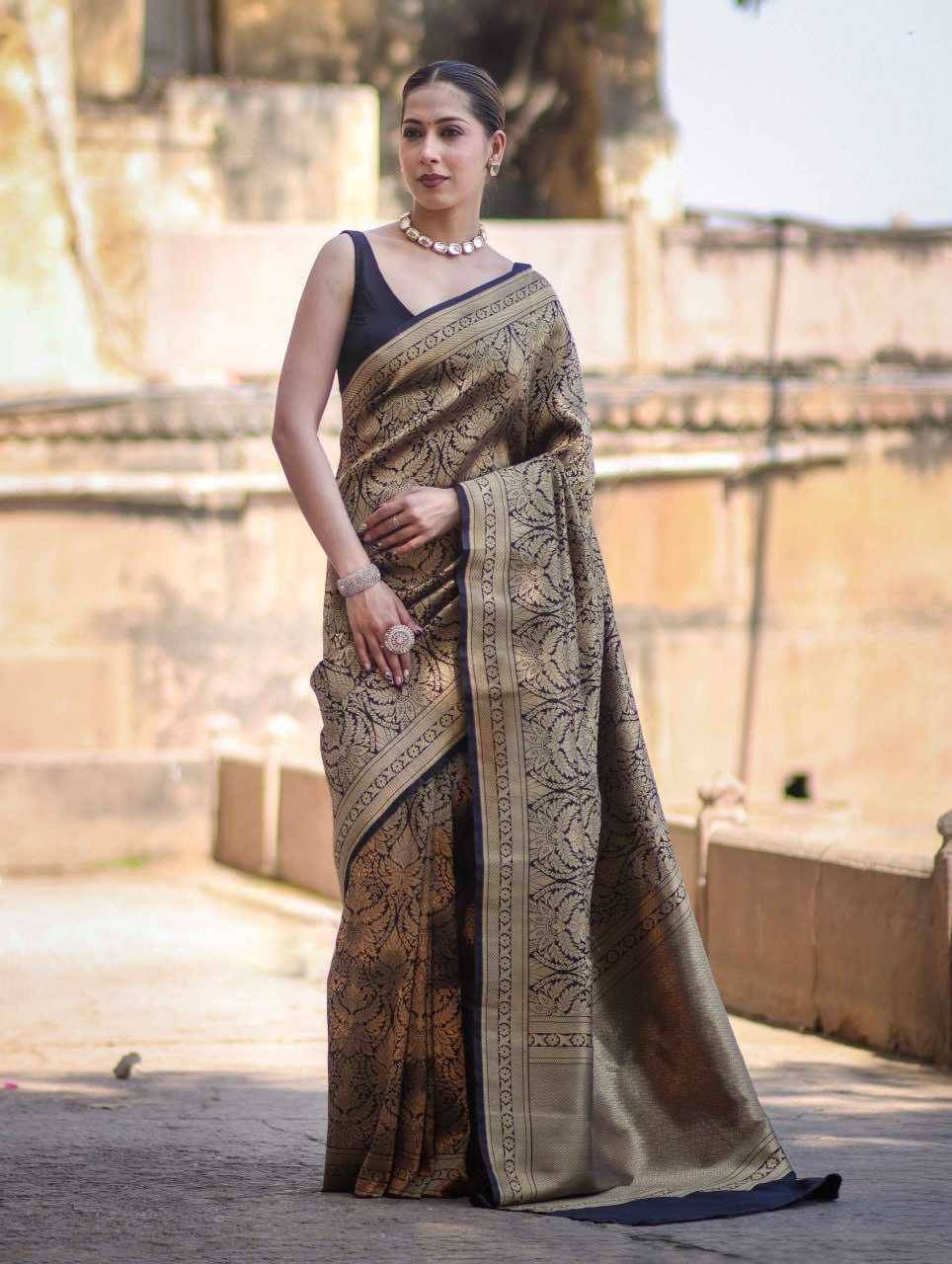 Ynf Banarasi Soft Silk KESH742 17 Sarees Wholesale Floral Sarees Zari Border Sarees Festive Sarees Manufacturer- Kapda Export