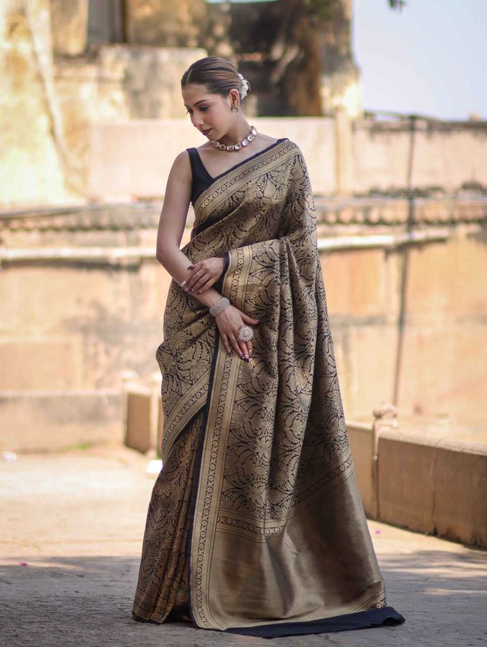 Ynf Banarasi Soft Silk KESH742 17 Sarees Wholesale Floral Sarees Zari Border Sarees Festive Sarees Manufacturer- Kapda Export