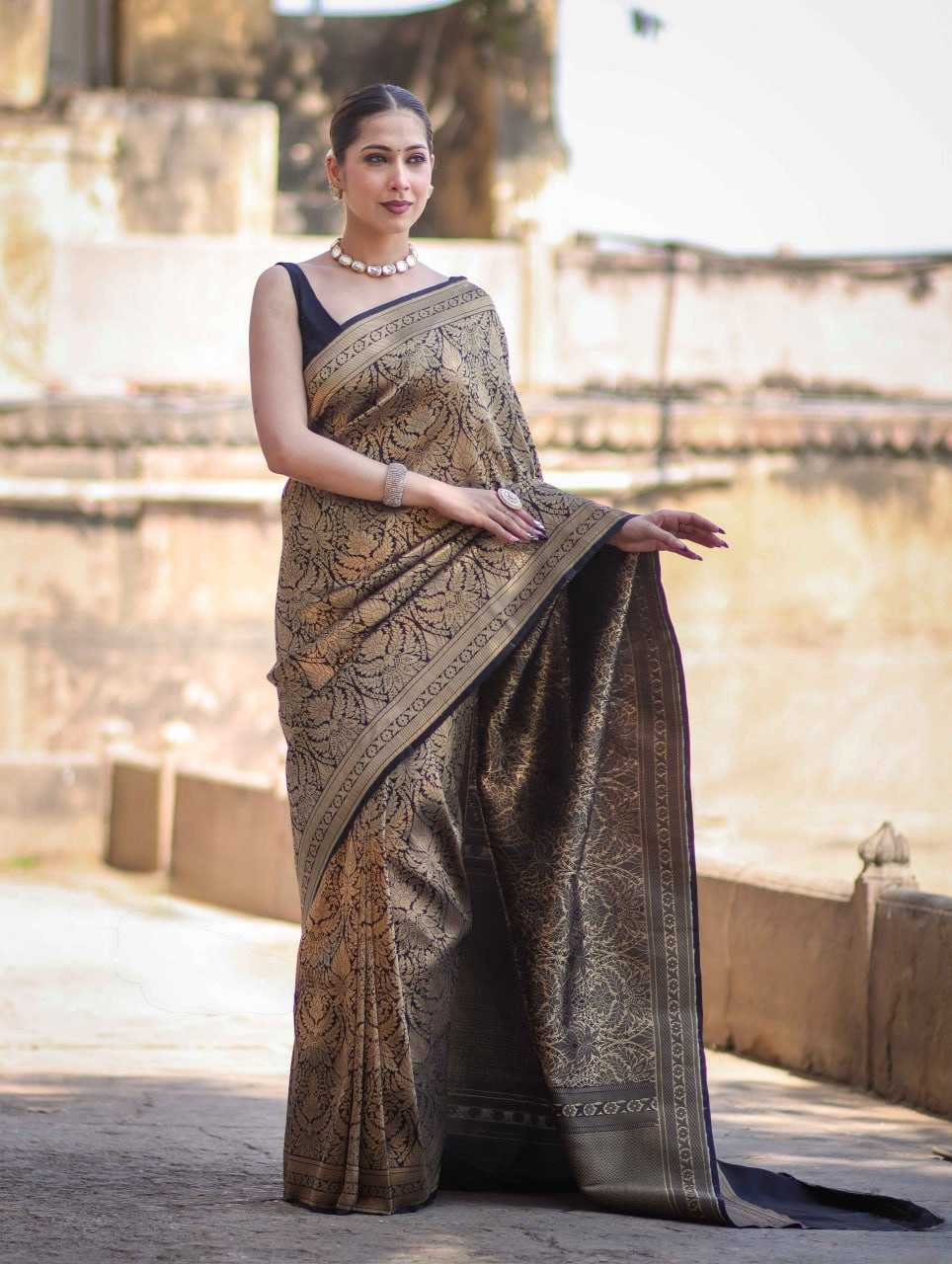 Ynf Banarasi Soft Silk KESH742 17 Sarees Wholesale Floral Sarees Zari Border Sarees Festive Sarees Manufacturer- Kapda Export