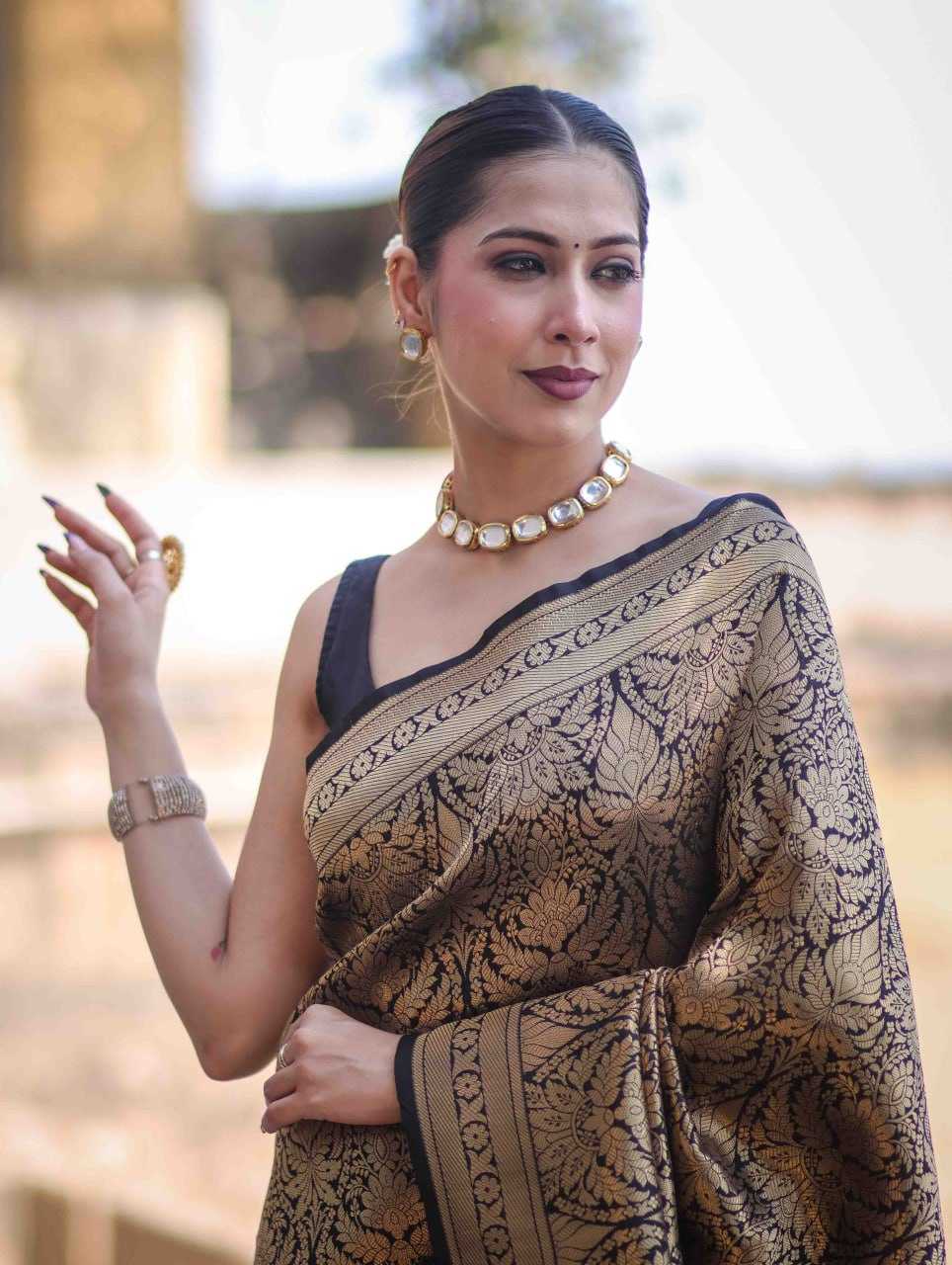 Ynf Banarasi Soft Silk KESH742 17 Sarees Wholesale Floral Sarees Zari Border Sarees Festive Sarees Manufacturer- Kapda Export