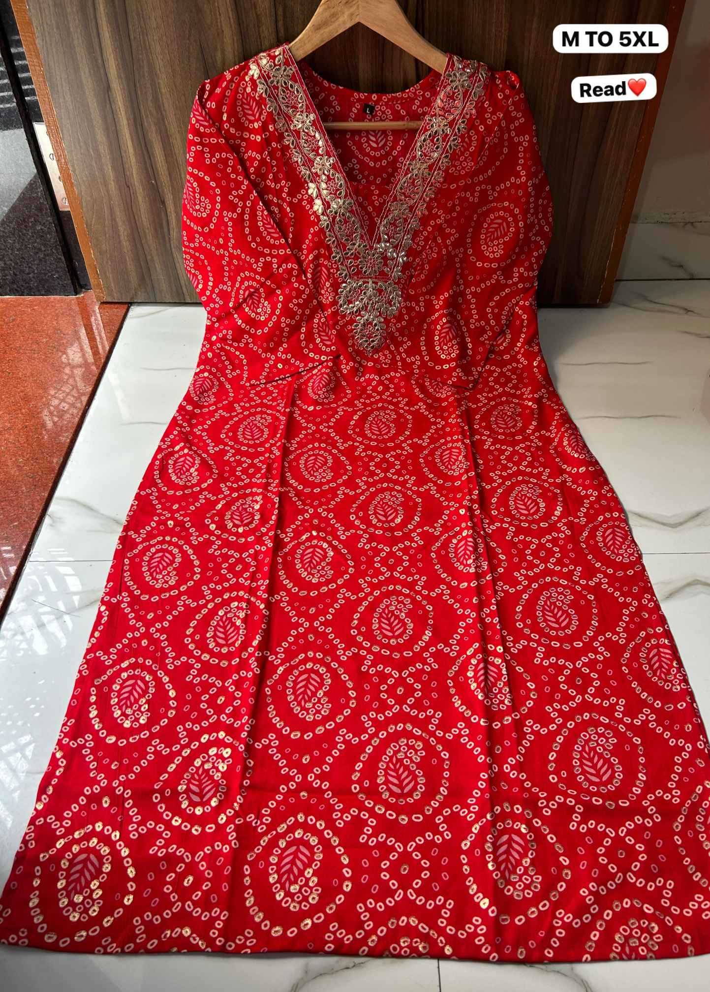 Ynf Bandhani Silk KESH720 GOTA Kurti Wholesale Printed Kurtis Embroidered Kurtis Bandhani Kurtis Manufacturer- Kapda Export