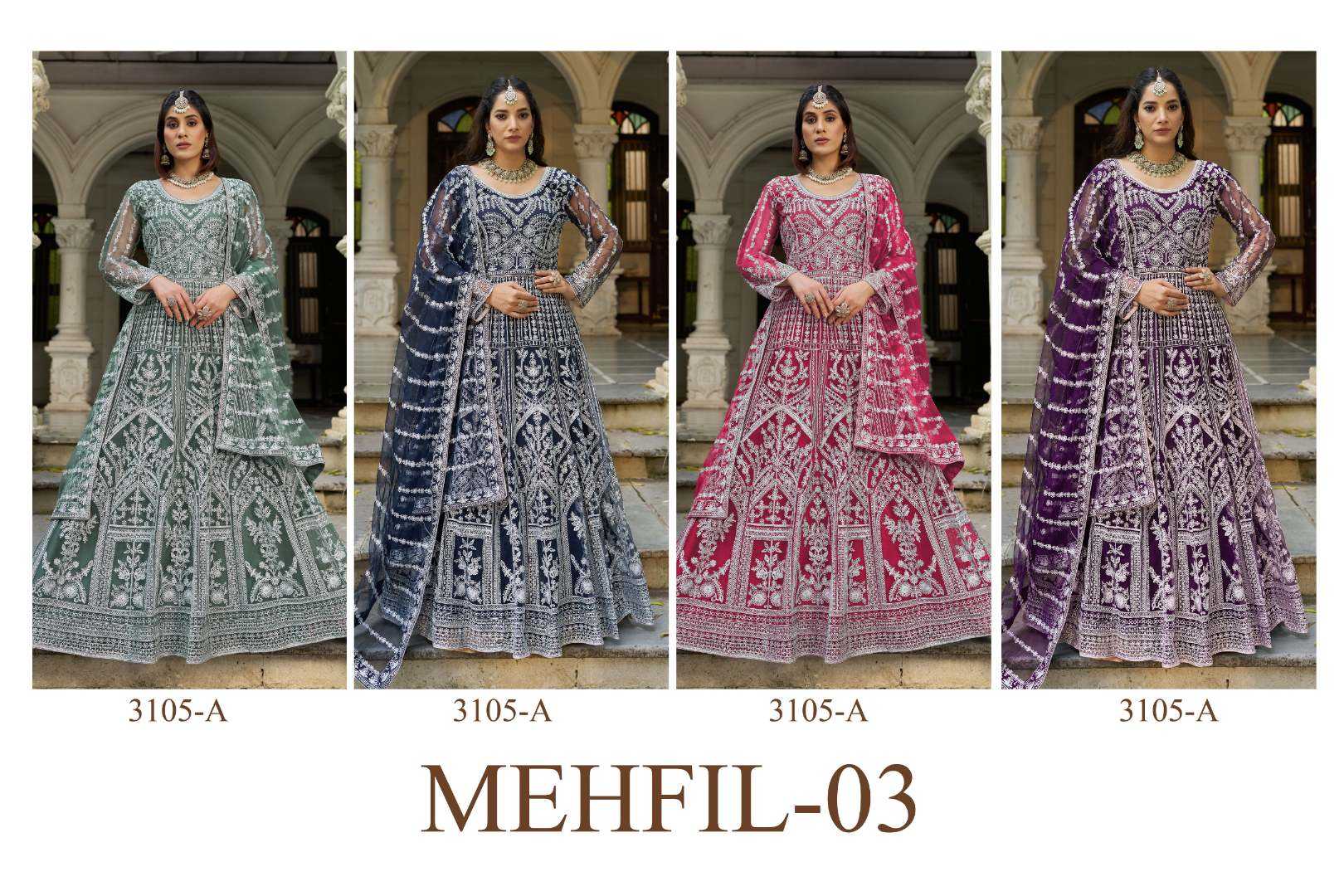 Ynf Butterfly Net KESH630 MEHFIL-3 Suits & Dresses Wholesale Anarkali Suits Party wear suits Wedding Suits Manufacturer- Kapda Export
