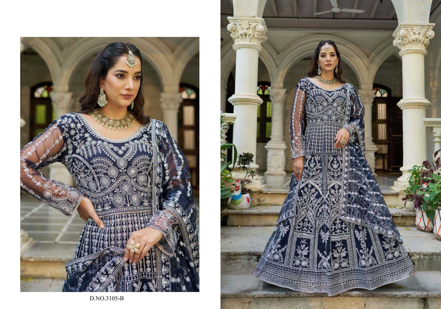 Ynf Butterfly Net KESH630 MEHFIL-3 Suits & Dresses Wholesale Anarkali Suits Party wear suits Wedding Suits Manufacturer- Kapda Export