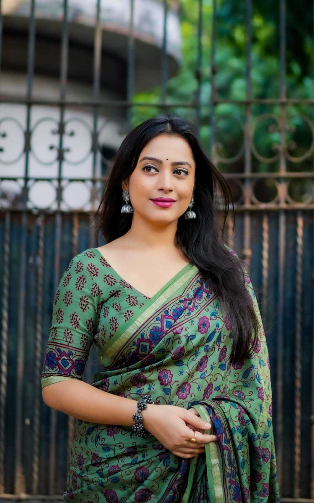 Ynf Chanderi Cotton KESH433 269 Sarees Wholesale Printed Sarees Ajrakh Sarees Chanderi Sarees Manufacturer- Kapda Export