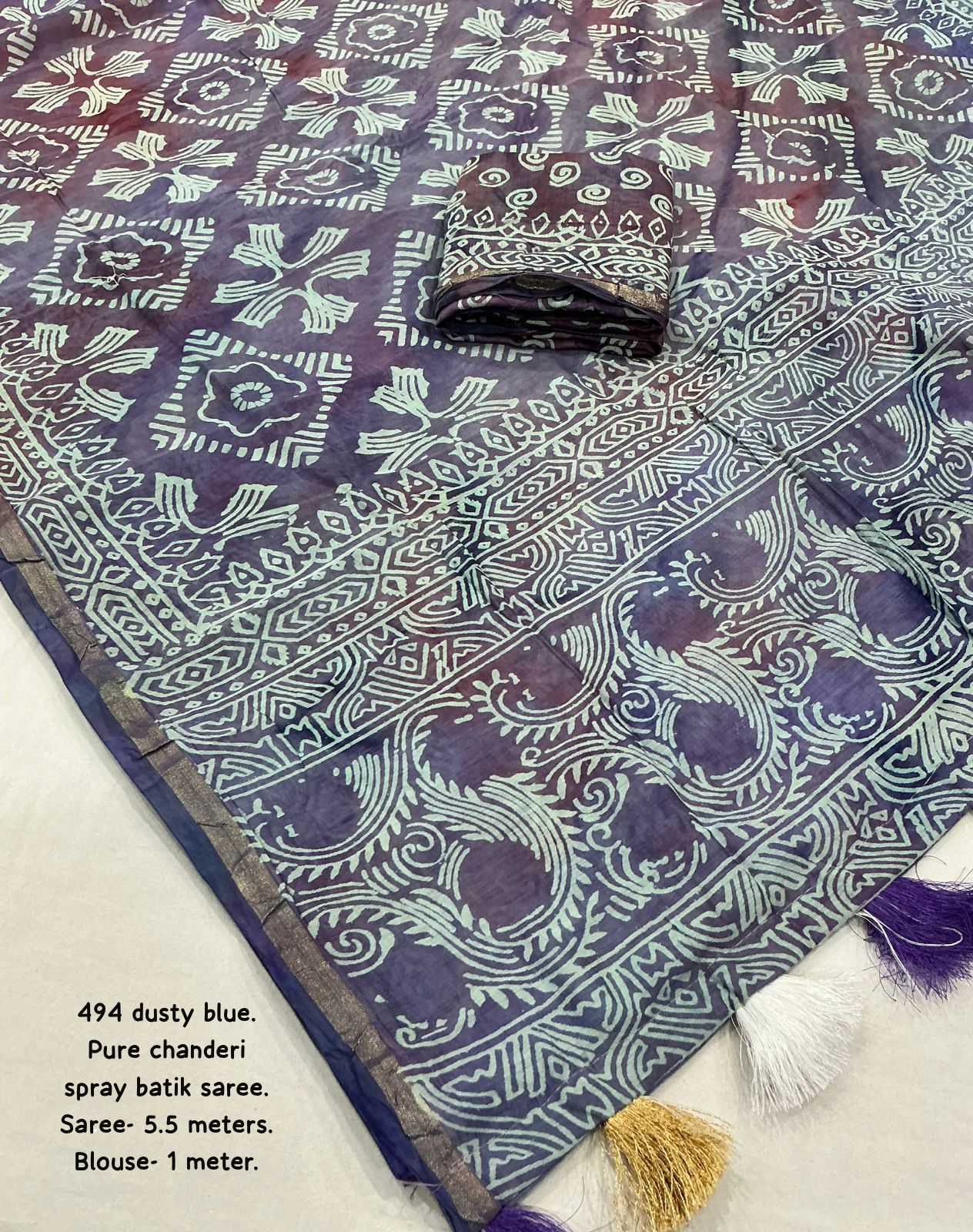 Ynf Chanderi Cotton KESH433 494 Sarees Wholesale Printed Sarees Ajrakh Sarees Chanderi Sarees Manufacturer- Kapda Export