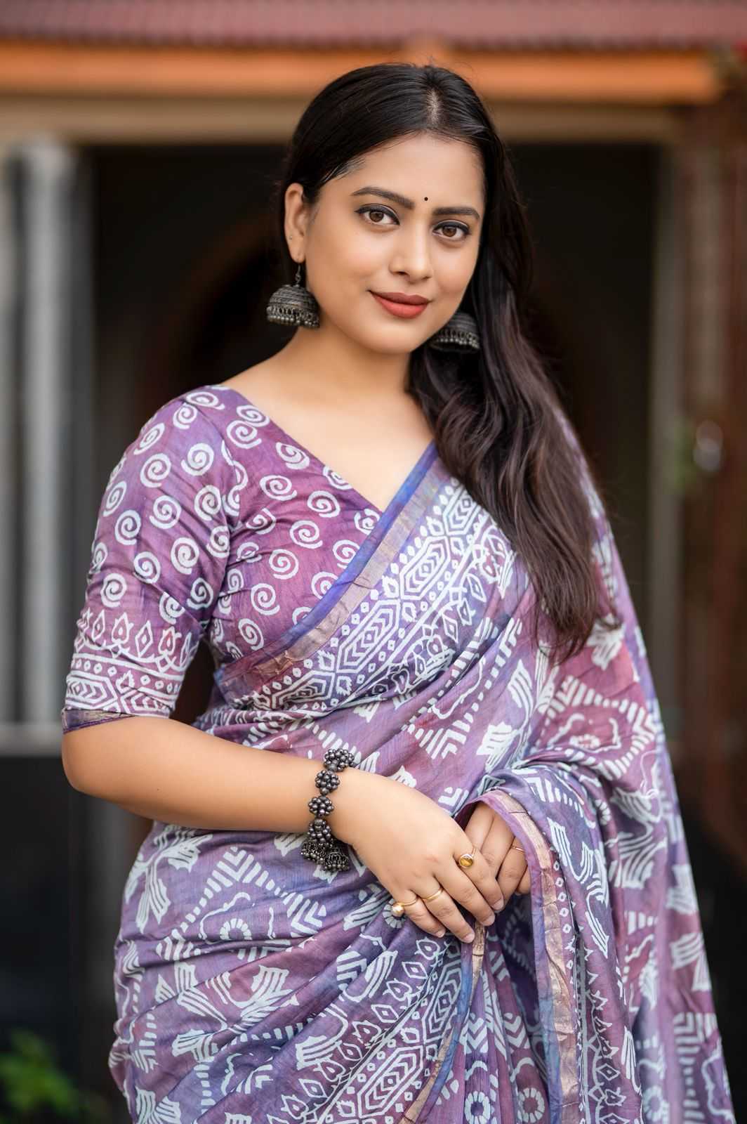 Ynf Chanderi Cotton KESH433 494 Sarees Wholesale Printed Sarees Ajrakh Sarees Chanderi Sarees Manufacturer- Kapda Export