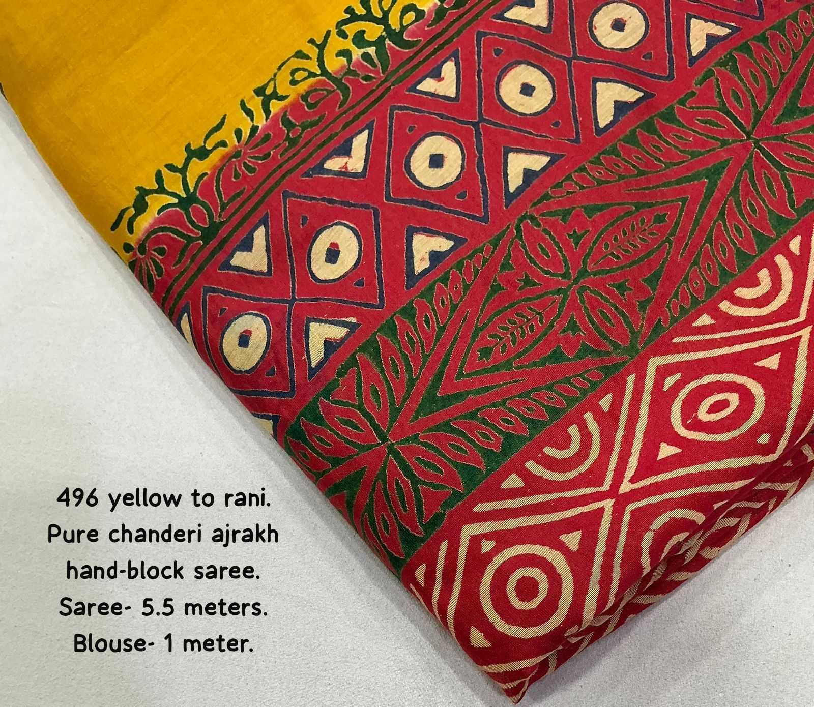 Ynf Chanderi Cotton KESH433 496 Sarees Wholesale Printed Sarees Ajrakh Sarees Chanderi Sarees Manufacturer- Kapda Export