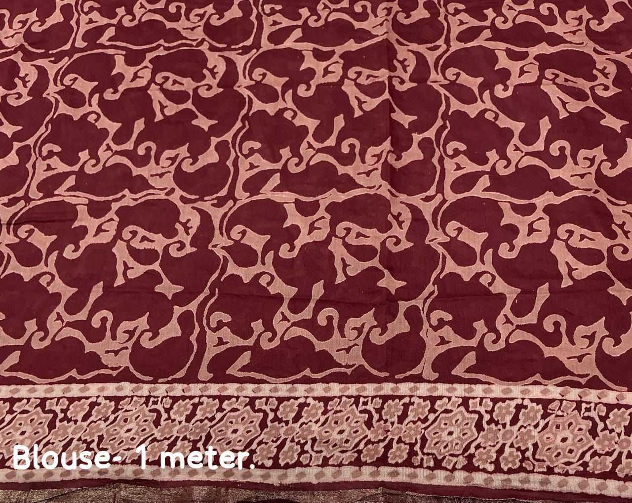 Ynf Chanderi Cotton KESH433 496 Sarees Wholesale Printed Sarees Ajrakh Sarees Chanderi Sarees Manufacturer- Kapda Export