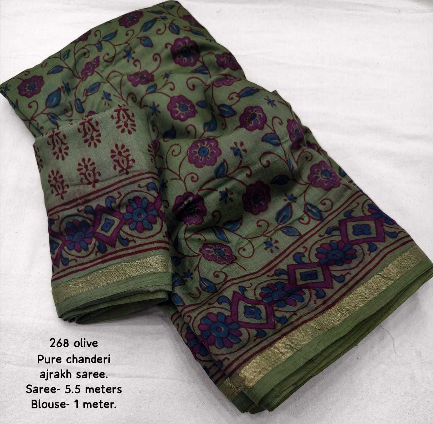 Ynf Chanderi Cotton KESH433 496 Sarees Wholesale Printed Sarees Ajrakh Sarees Chanderi Sarees Manufacturer- Kapda Export