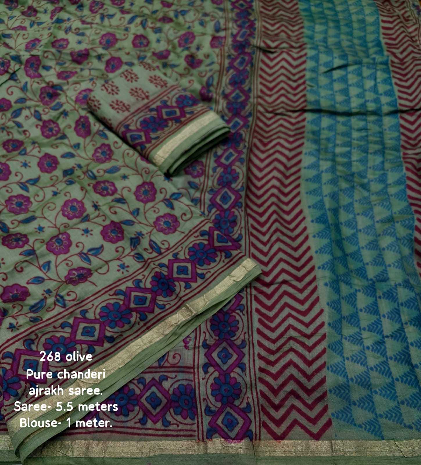 Ynf Chanderi Cotton KESH433 496 Sarees Wholesale Printed Sarees Ajrakh Sarees Chanderi Sarees Manufacturer- Kapda Export