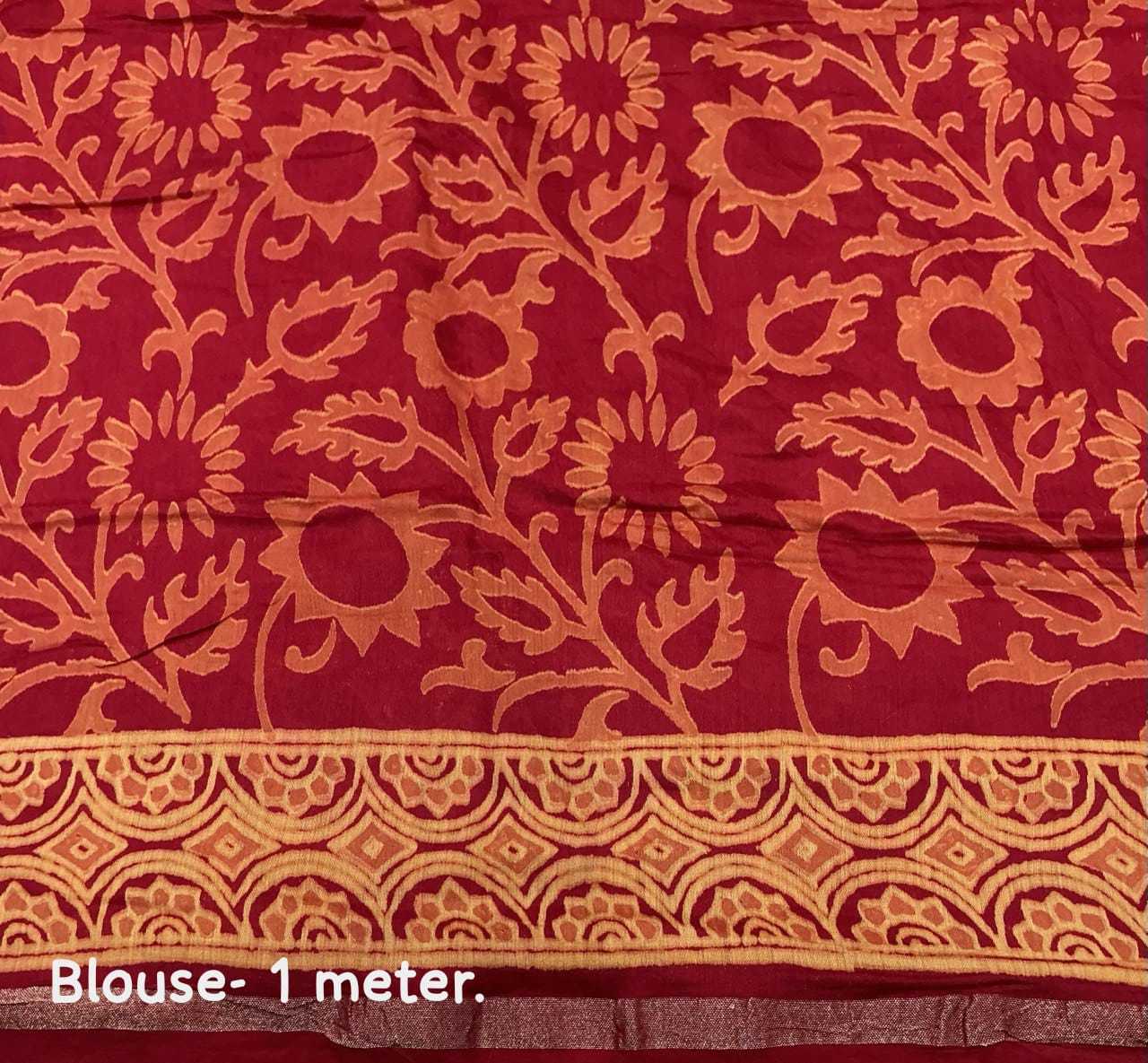 Ynf Chanderi Cotton KESH433 496 Sarees Wholesale Printed Sarees Ajrakh Sarees Chanderi Sarees Manufacturer- Kapda Export