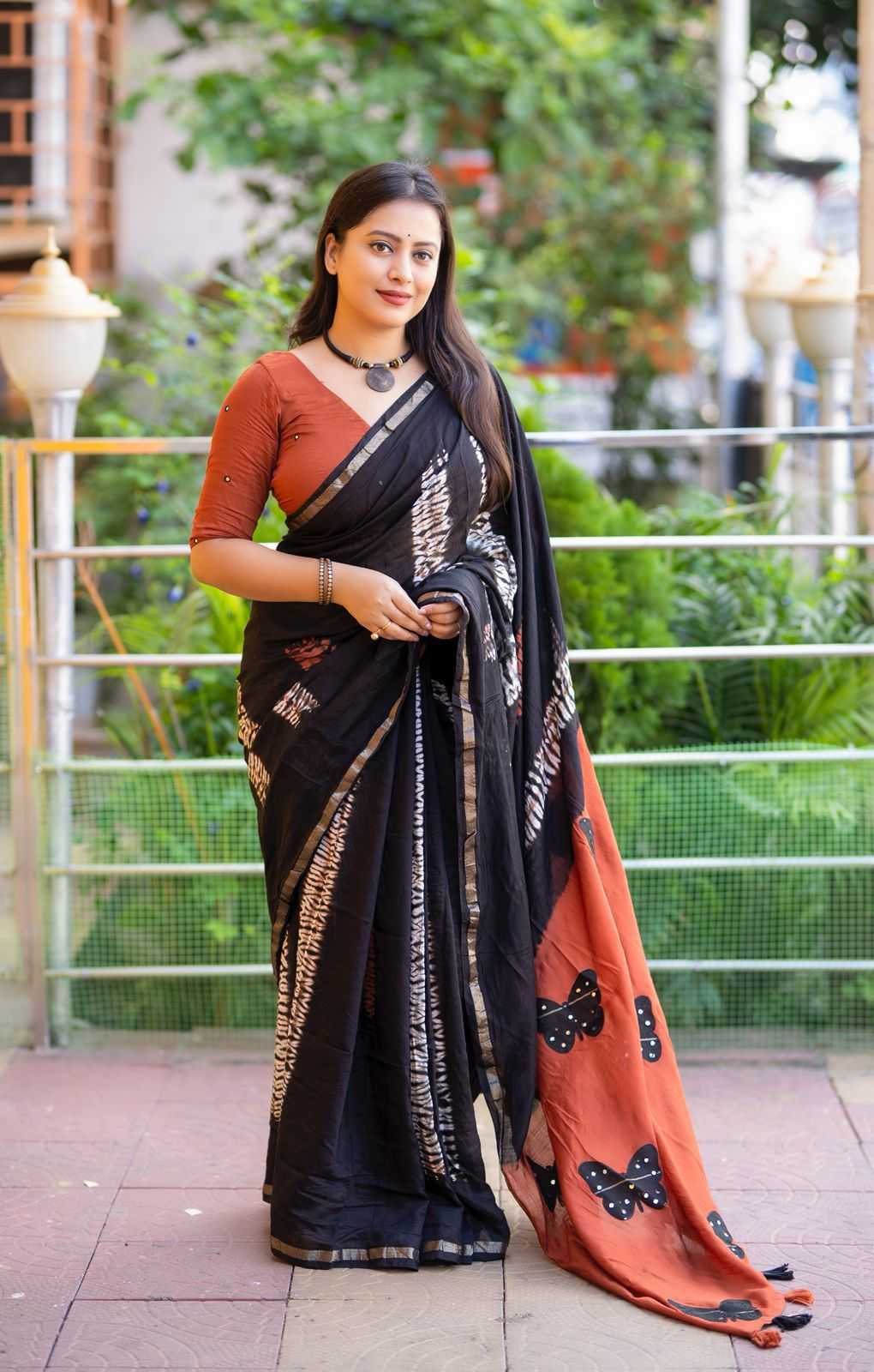 Ynf Chanderi Cotton KESH433 580 Sarees Wholesale Chanderi Sarees Butta Sarees Mirror Work Saree Manufacturer- Kapda Export