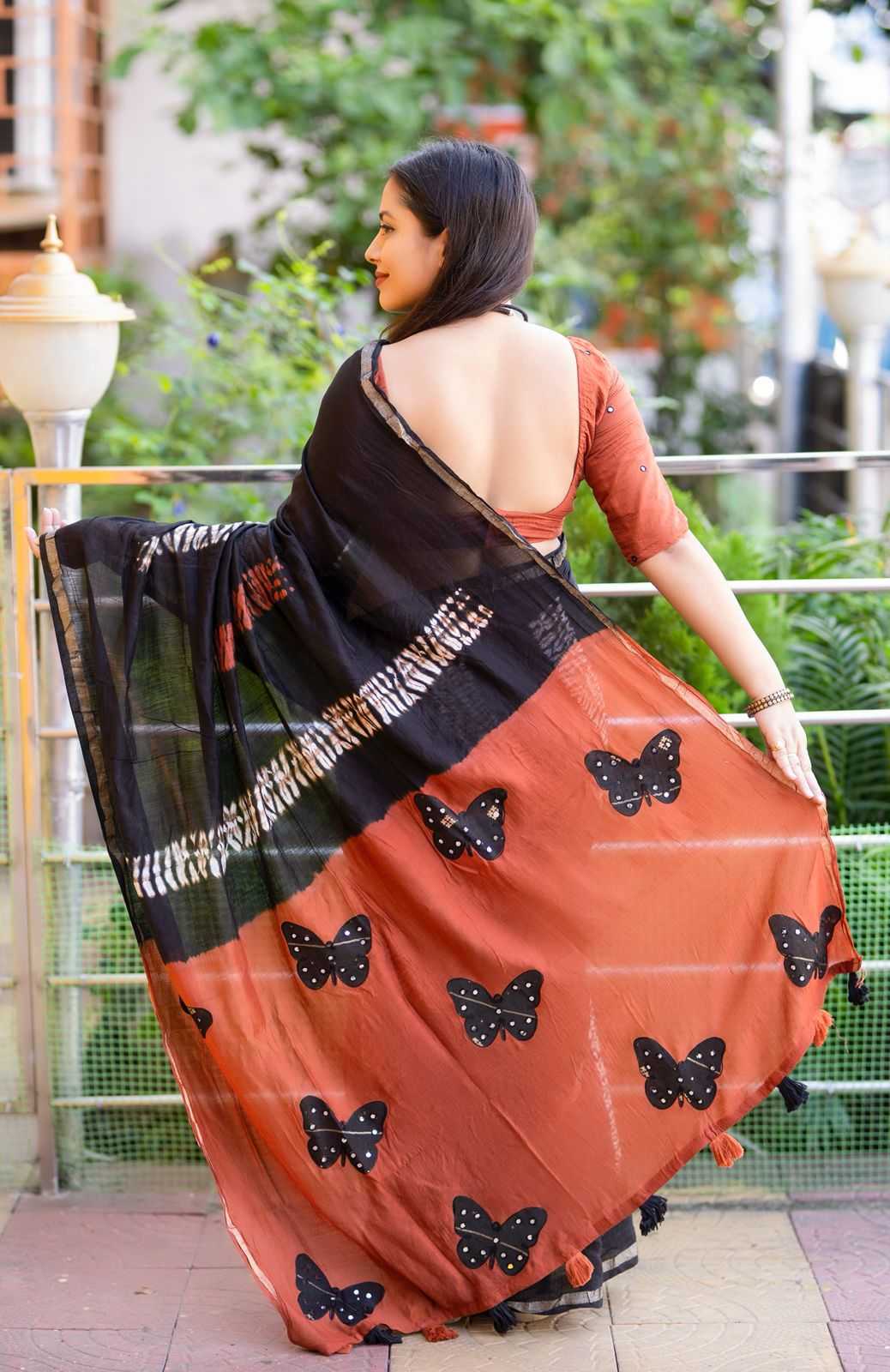 Ynf Chanderi Cotton KESH433 580 Sarees Wholesale Chanderi Sarees Butta Sarees Mirror Work Saree Manufacturer- Kapda Export