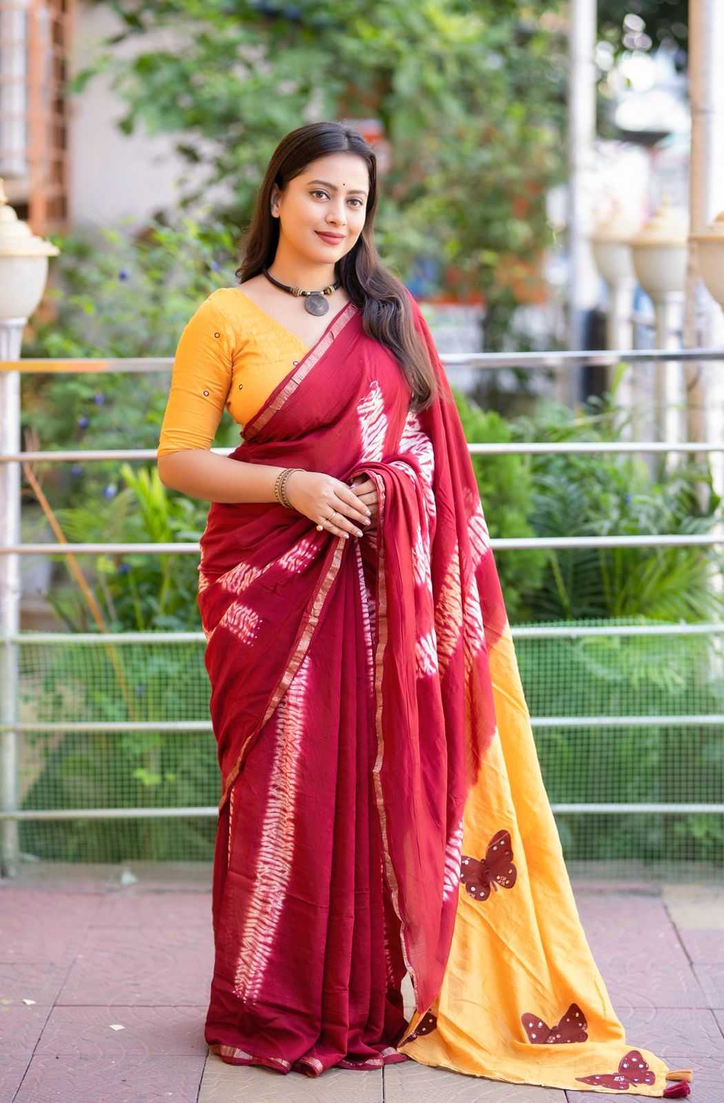 Ynf Chanderi Cotton KESH433 580 Sarees Wholesale Chanderi Sarees Butta Sarees Mirror Work Saree Manufacturer- Kapda Export