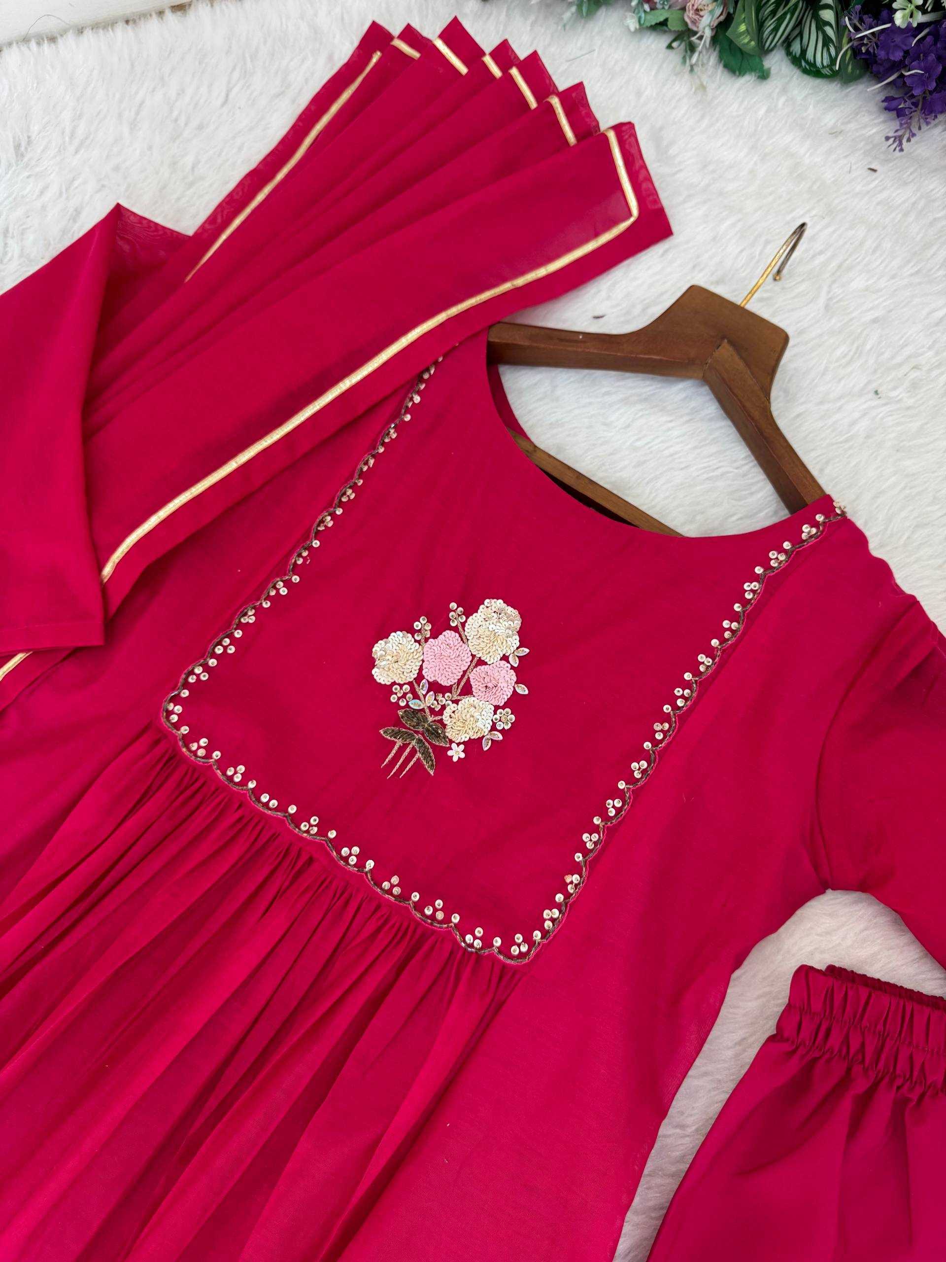 Ynf Chanderi Cotton KESH513 553 Gowns Festive Collections Wholesale Party Wear Gowns Gown With Dupatta Fit And Flare Gowns Manufacturer- Kapda Export