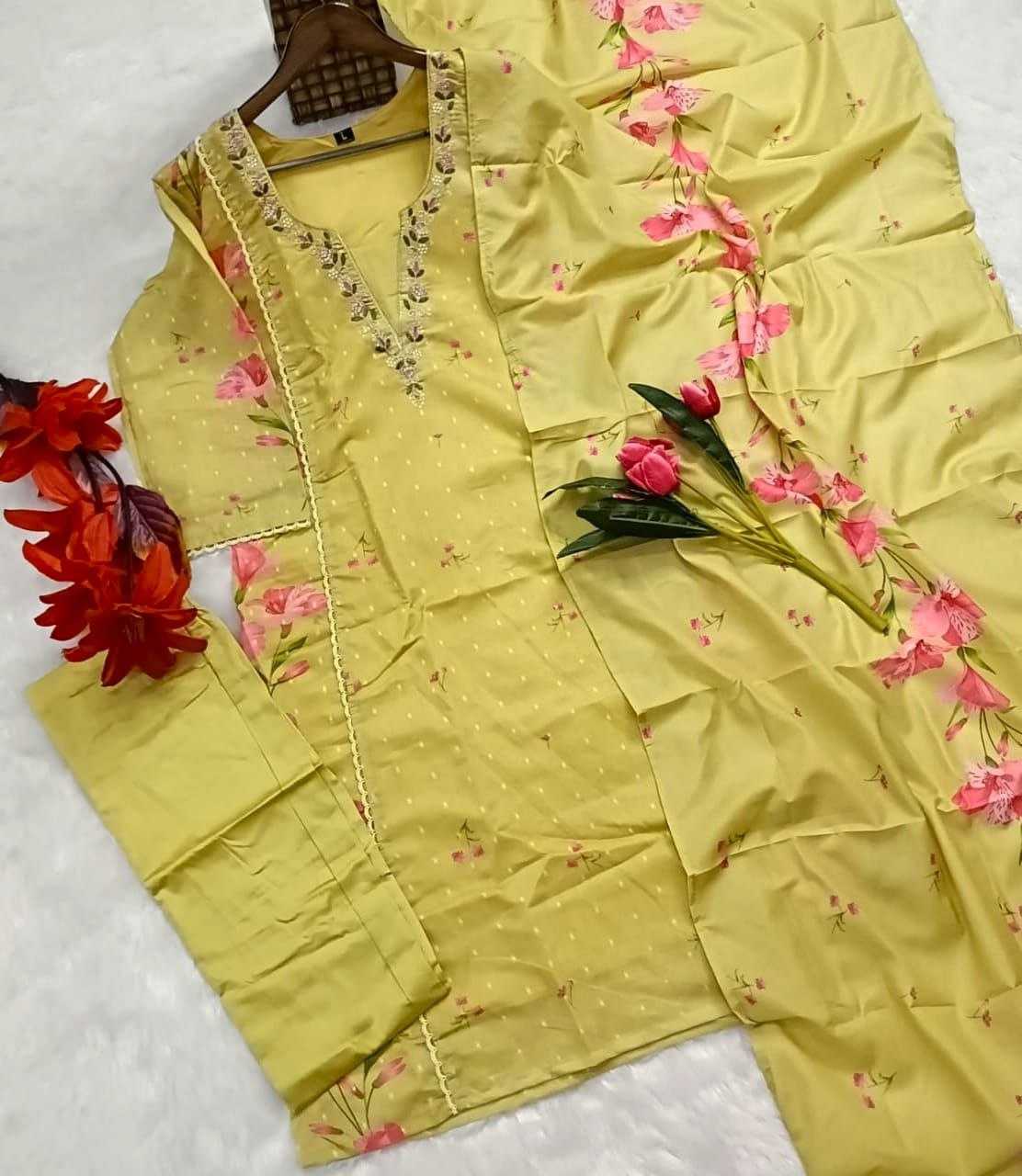 Ynf Chanderi Cotton KESH536 Chanderi Kurti Wholesale Workwear Kurtis Festive Kurtis Embroidered Kurtis Manufacturer- Kapda Export