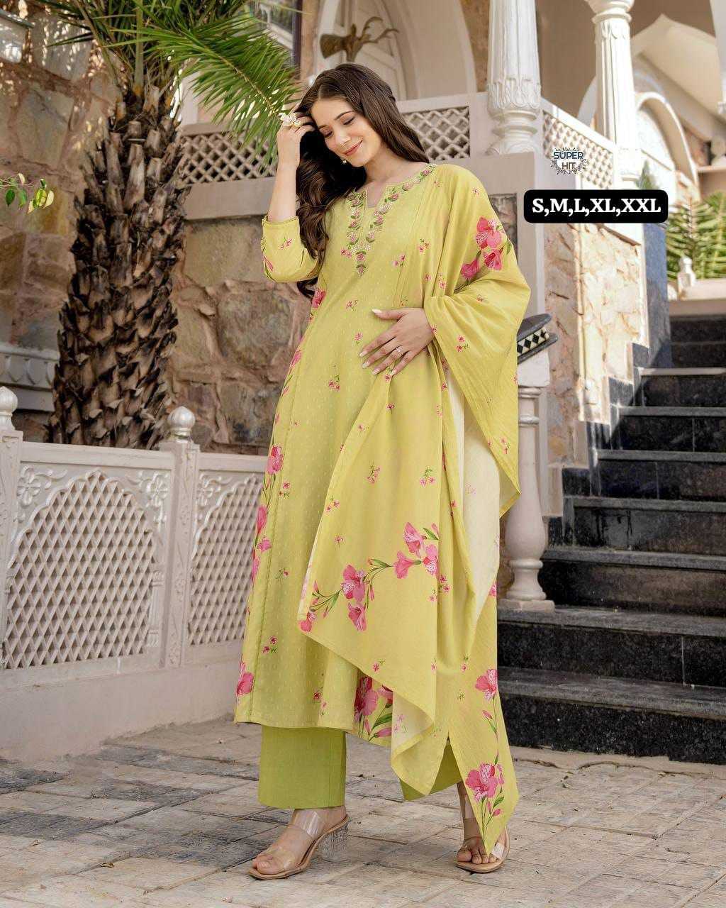 Ynf Chanderi Cotton KESH536 Chanderi Kurti Wholesale Workwear Kurtis Festive Kurtis Embroidered Kurtis Manufacturer- Kapda Export