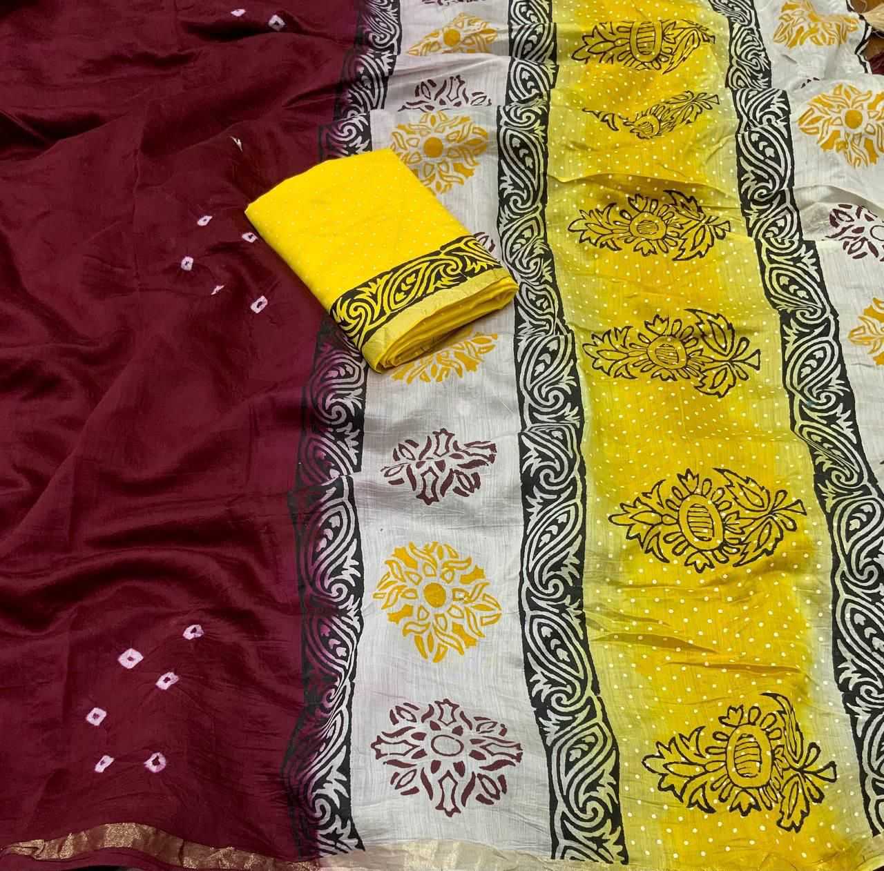 Ynf Chanderi Silk KESH433 135 Sarees Wholesale Designer Sarees Chanderi Sarees Bandhani Sarees Manufacturer- Kapda Export