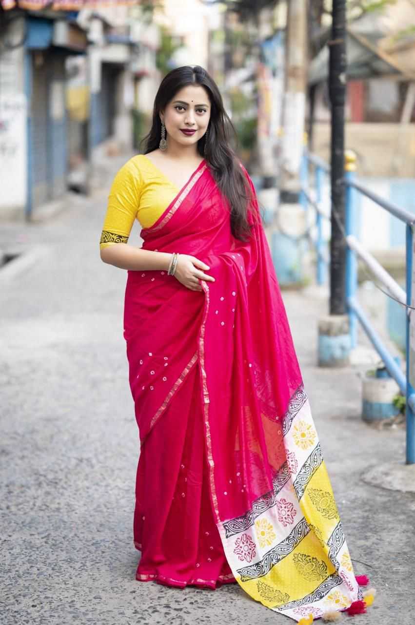 Ynf Chanderi Silk KESH433 135 Sarees Wholesale Designer Sarees Chanderi Sarees Bandhani Sarees Manufacturer- Kapda Export