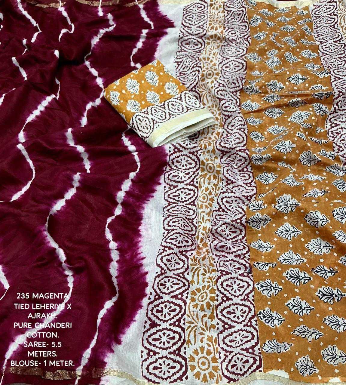 Ynf Chanderi Silk KESH433 235 Sarees Wholesale Party Wear Sarees Ajrakh Sarees Chanderi Sarees Manufacturer- Kapda Export