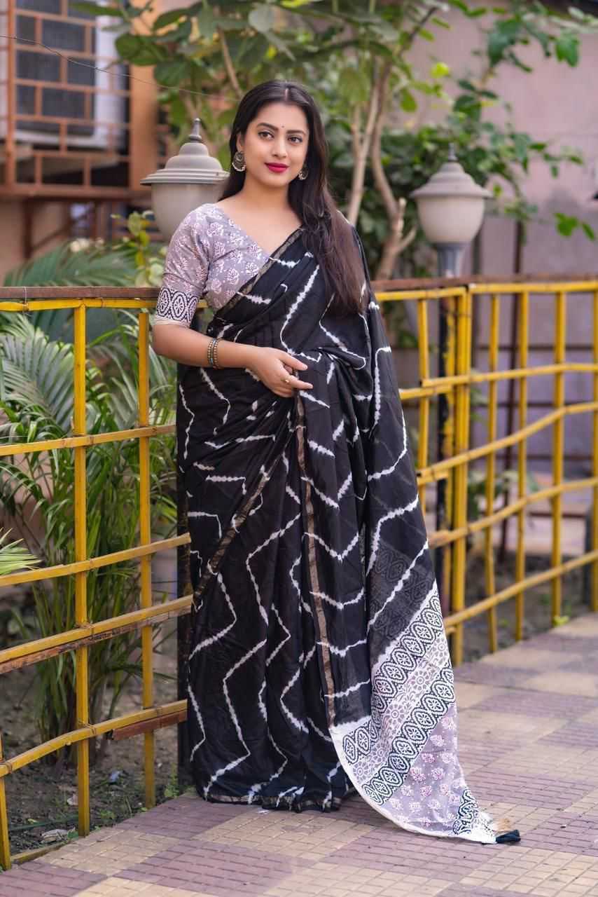 Ynf Chanderi Silk KESH433 235 Sarees Wholesale Party Wear Sarees Ajrakh Sarees Chanderi Sarees Manufacturer- Kapda Export