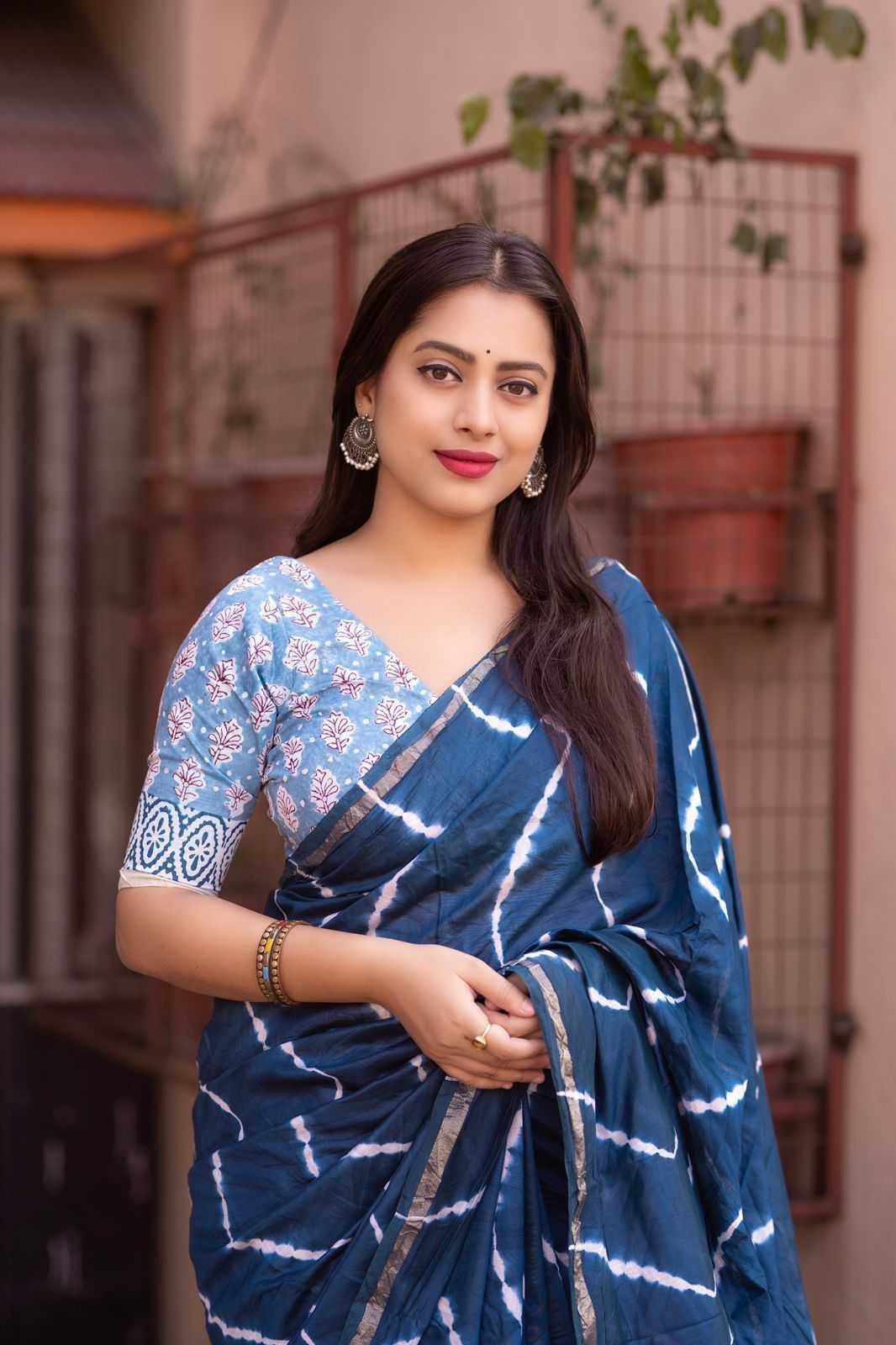 Ynf Chanderi Silk KESH433 235 Sarees Wholesale Party Wear Sarees Ajrakh Sarees Chanderi Sarees Manufacturer- Kapda Export