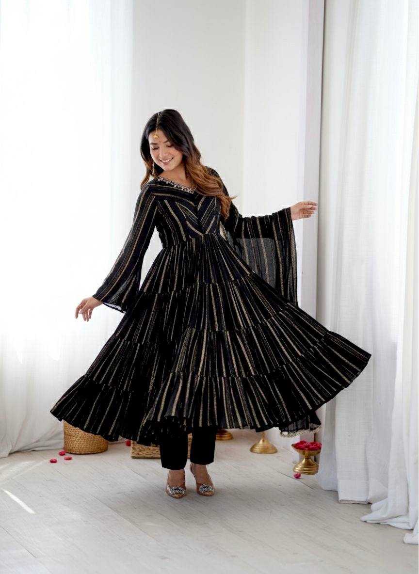 Ynf Chanderi Soft KESH499 5305 Gowns Wholesale Party Gowns Designer Gowns Ruffle Gowns Manufacturer- Kapda Export